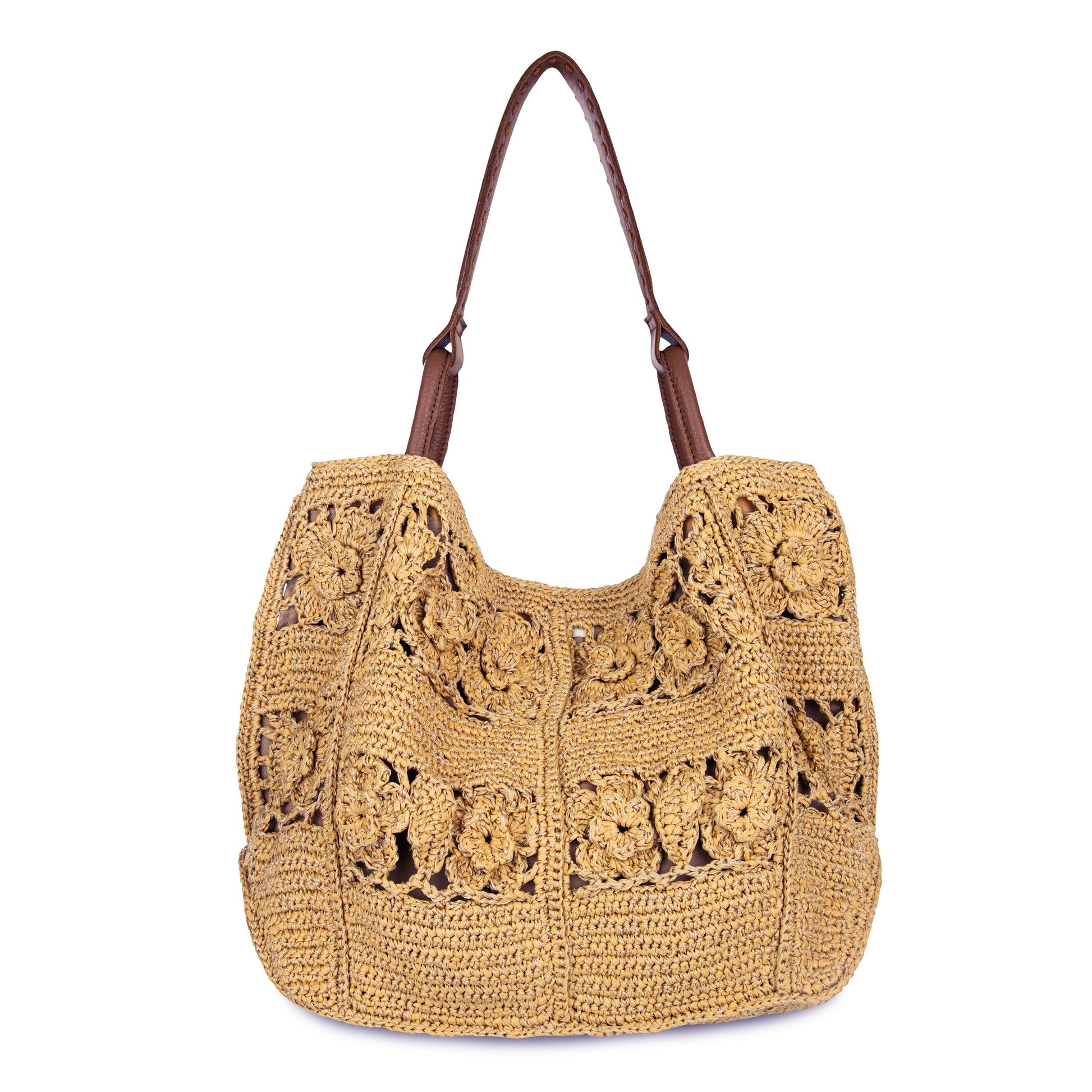 The Sak Los Feliz Slouchy Large Tote Crochet - Natural Tonal Flower