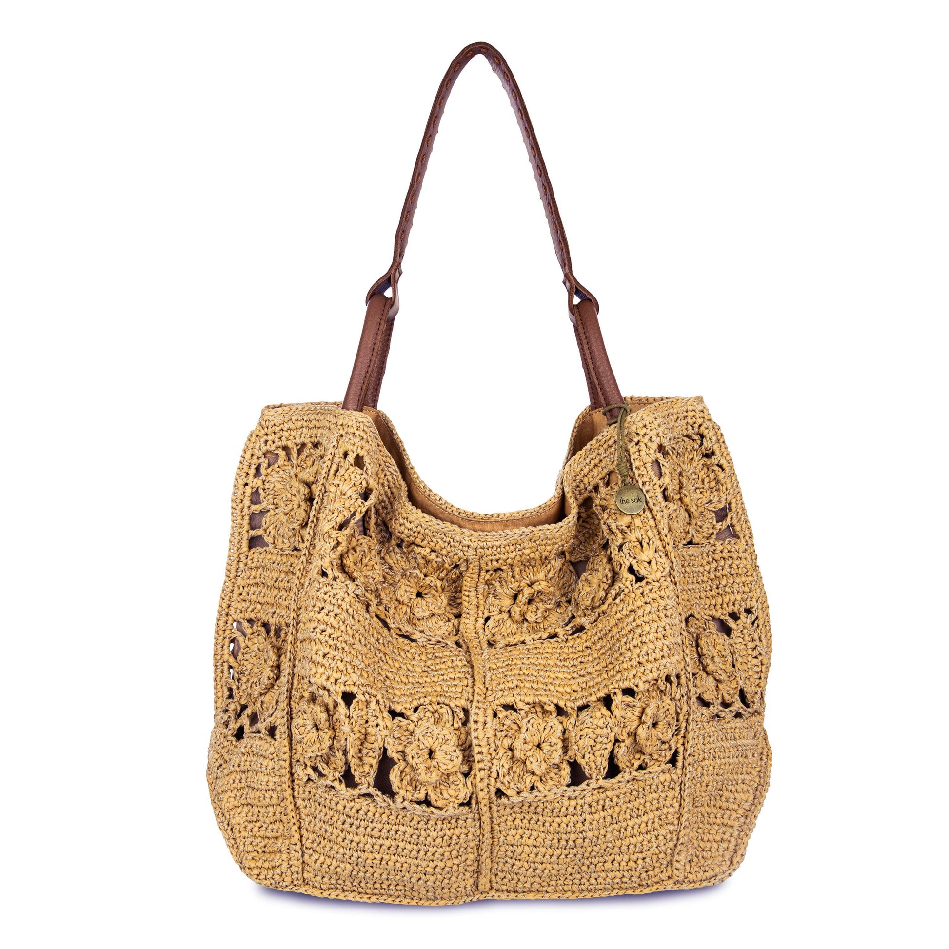 The Sak Los Feliz Slouchy Large Tote Crochet - Natural Tonal Flower