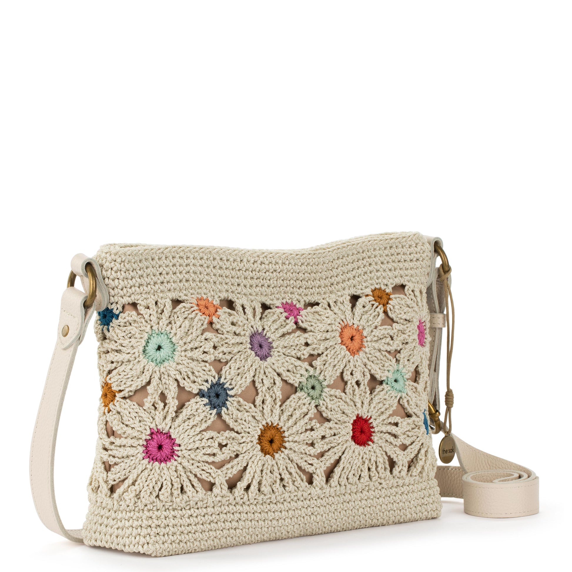 The Sak Melrose Crossbody Crochet - |Natural Multi Flower|