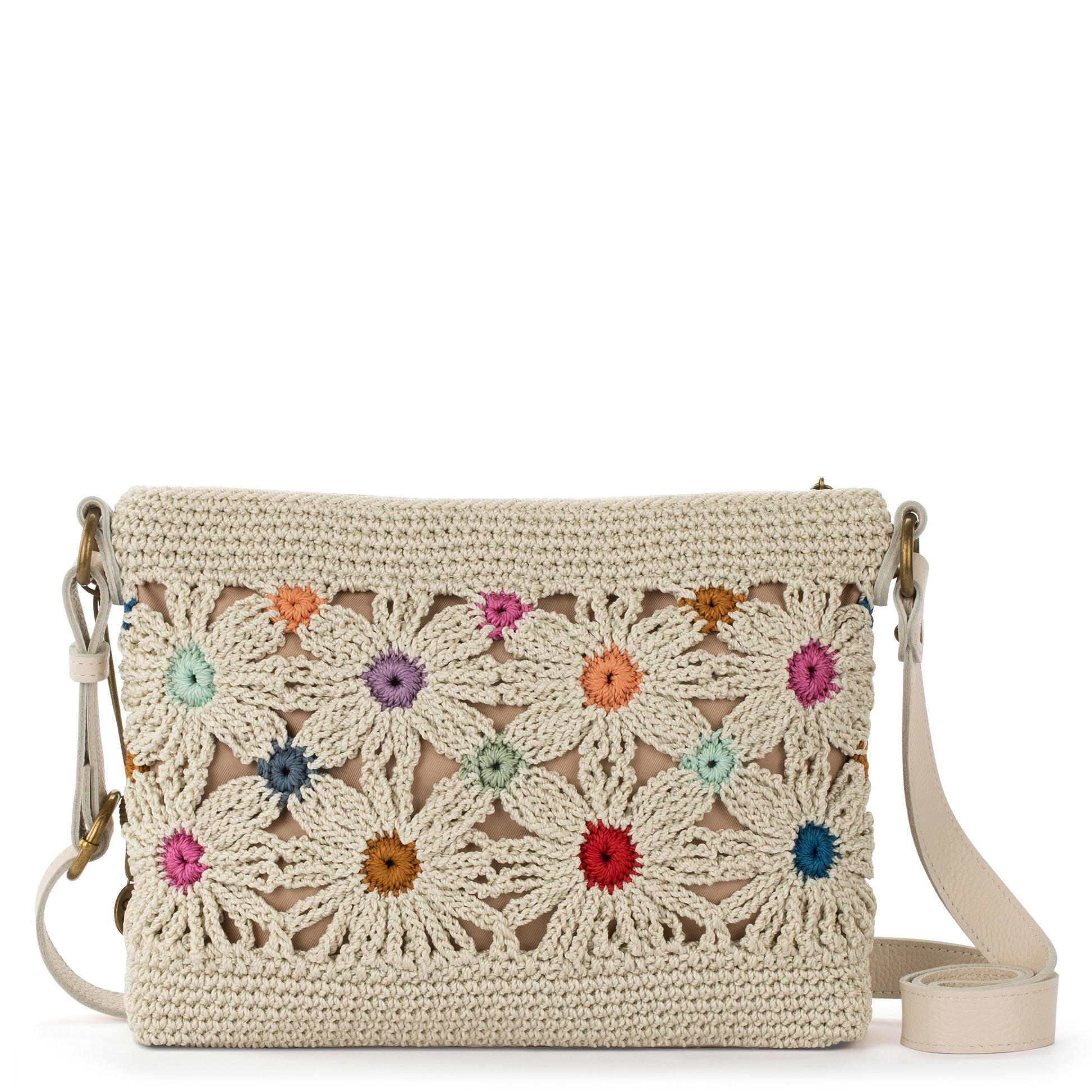 The Sak Melrose Crossbody Crochet - |Natural Multi Flower|