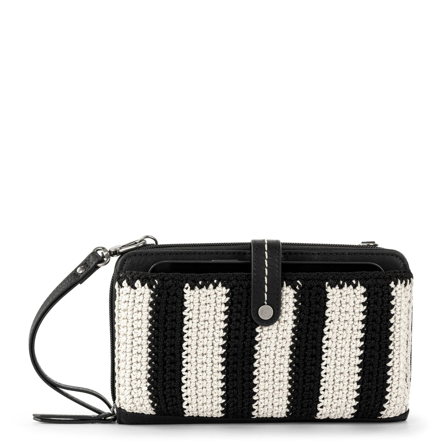 The Sak Iris Large Smartphone Crossbody Crochet - |Black Stripe|