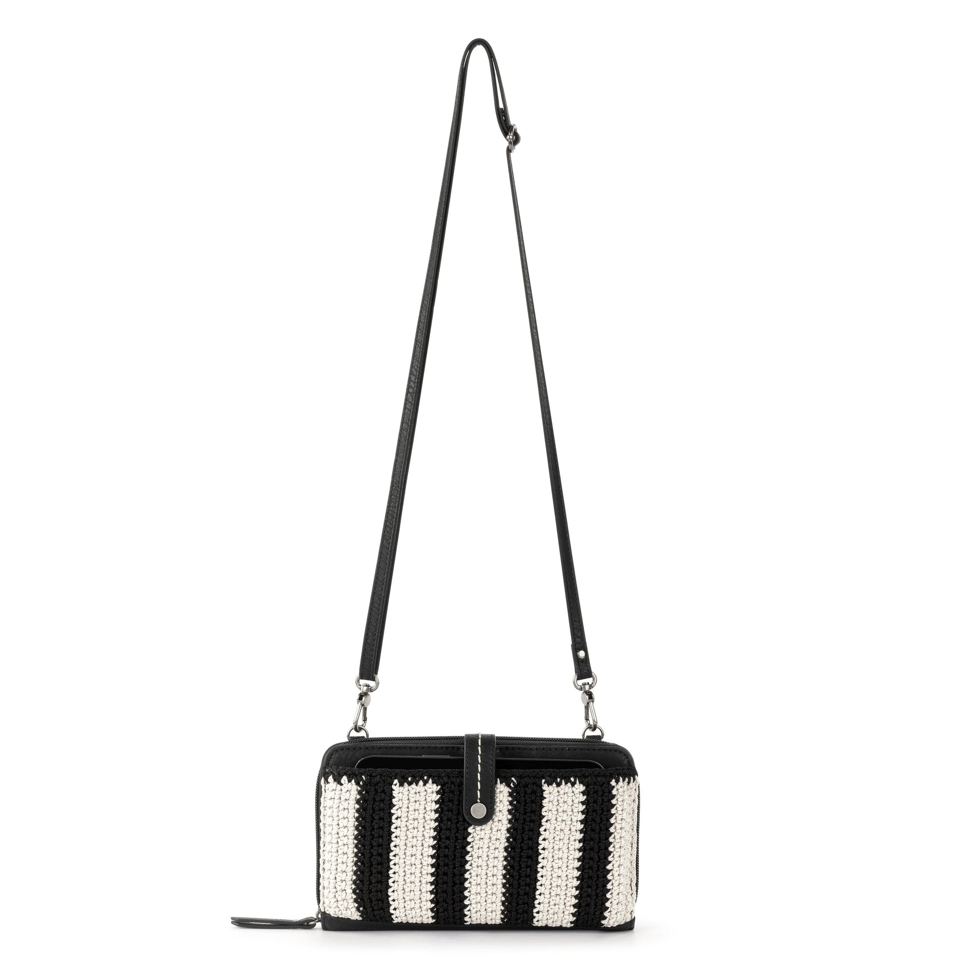 The Sak Iris Large Smartphone Crossbody Crochet - |Black Stripe|