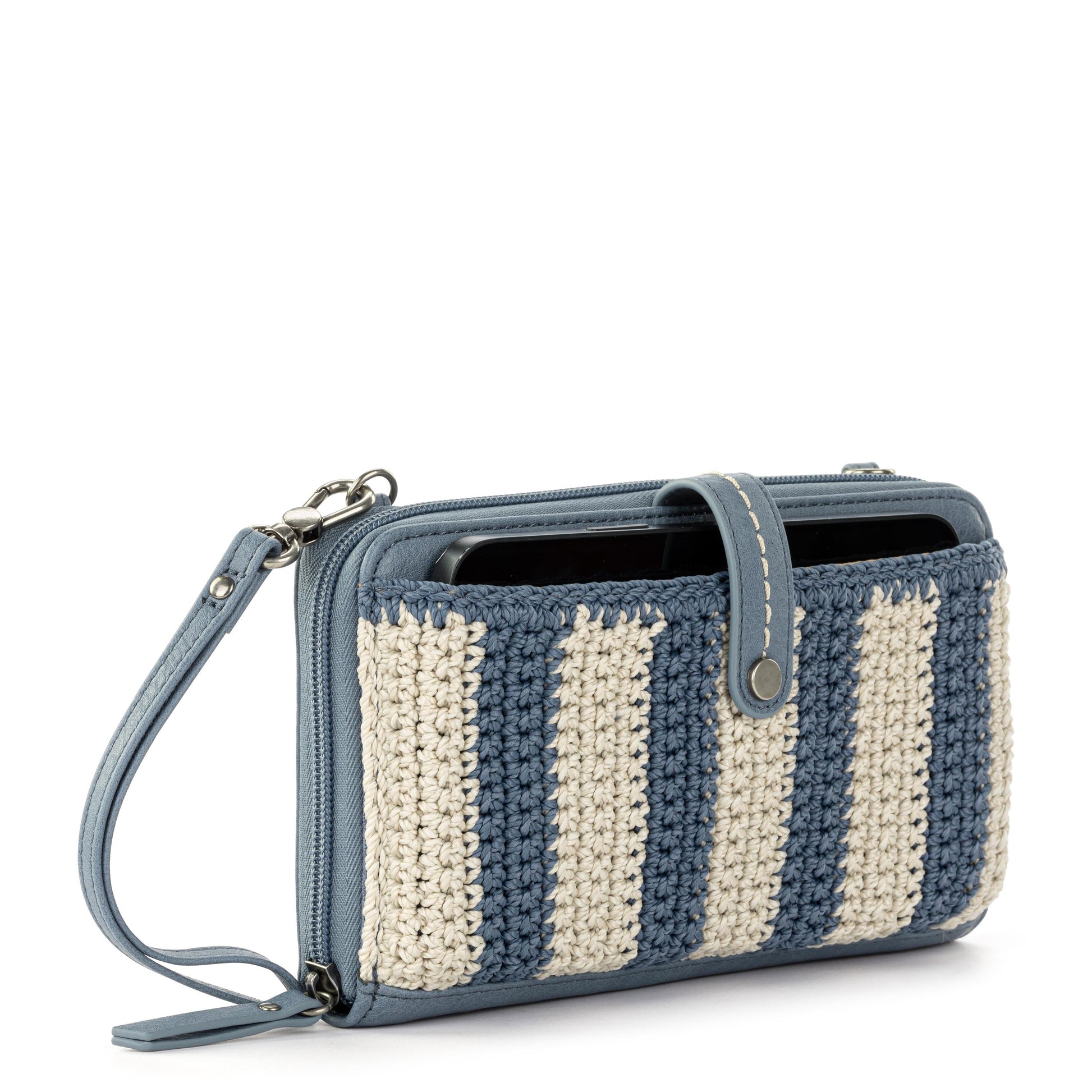 The Sak Iris Large Smartphone Crossbody Crochet - |Maritime Stripe|