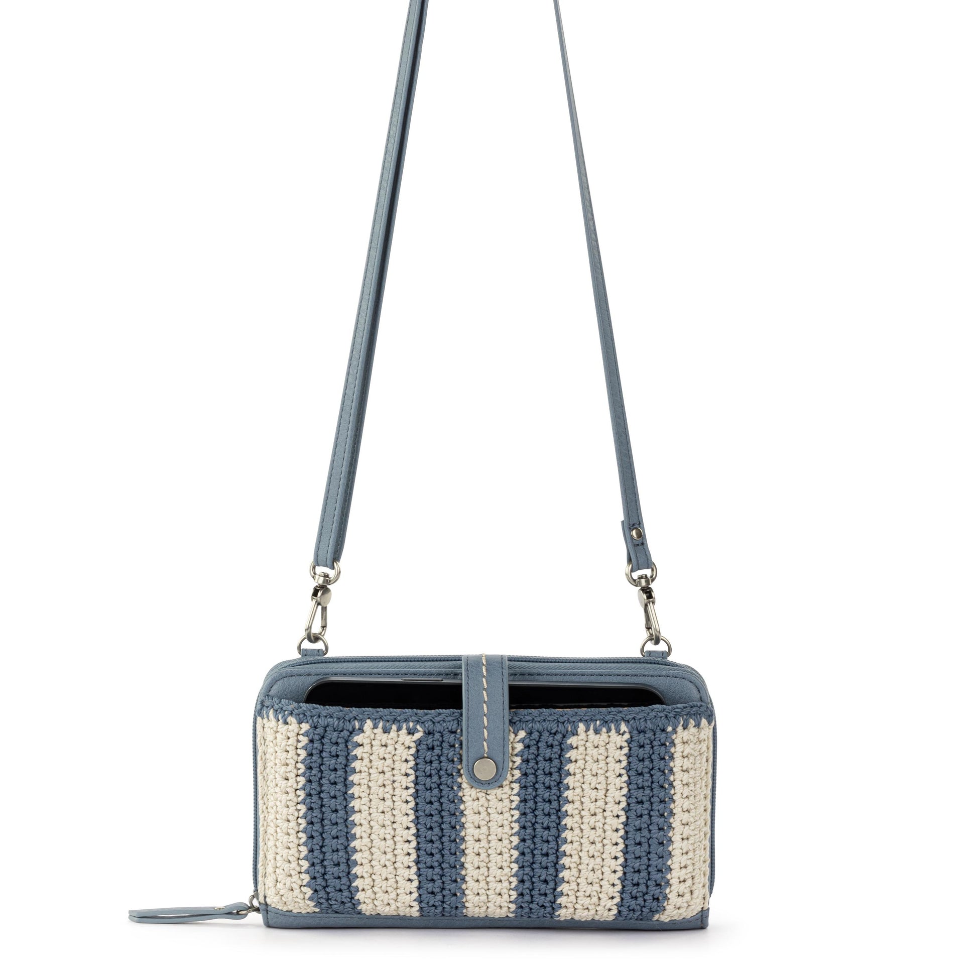 The Sak Iris Large Smartphone Crossbody Crochet - |Maritime Stripe|
