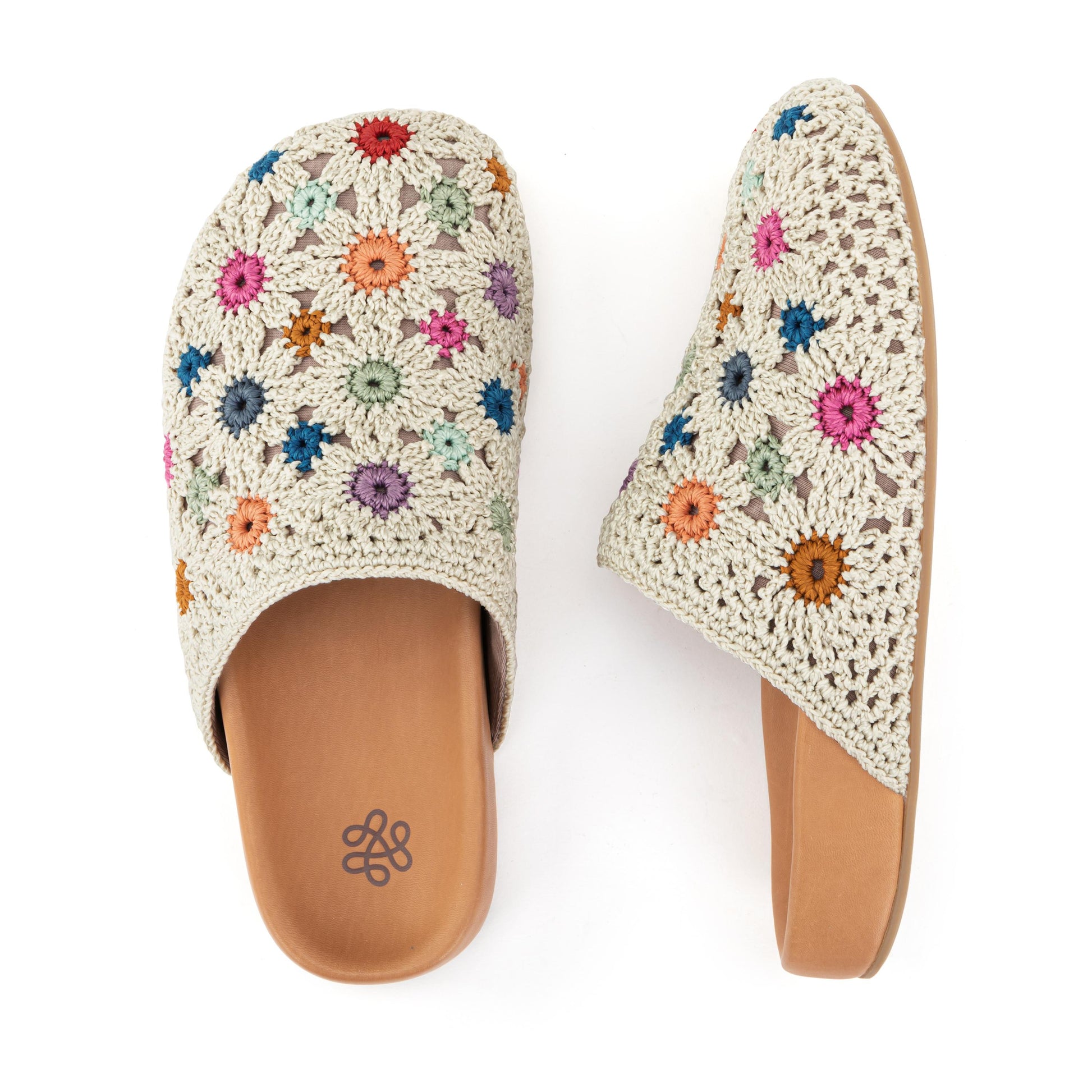The Sak Bolinas Clog Crochet - |Natural Multi Flowers|