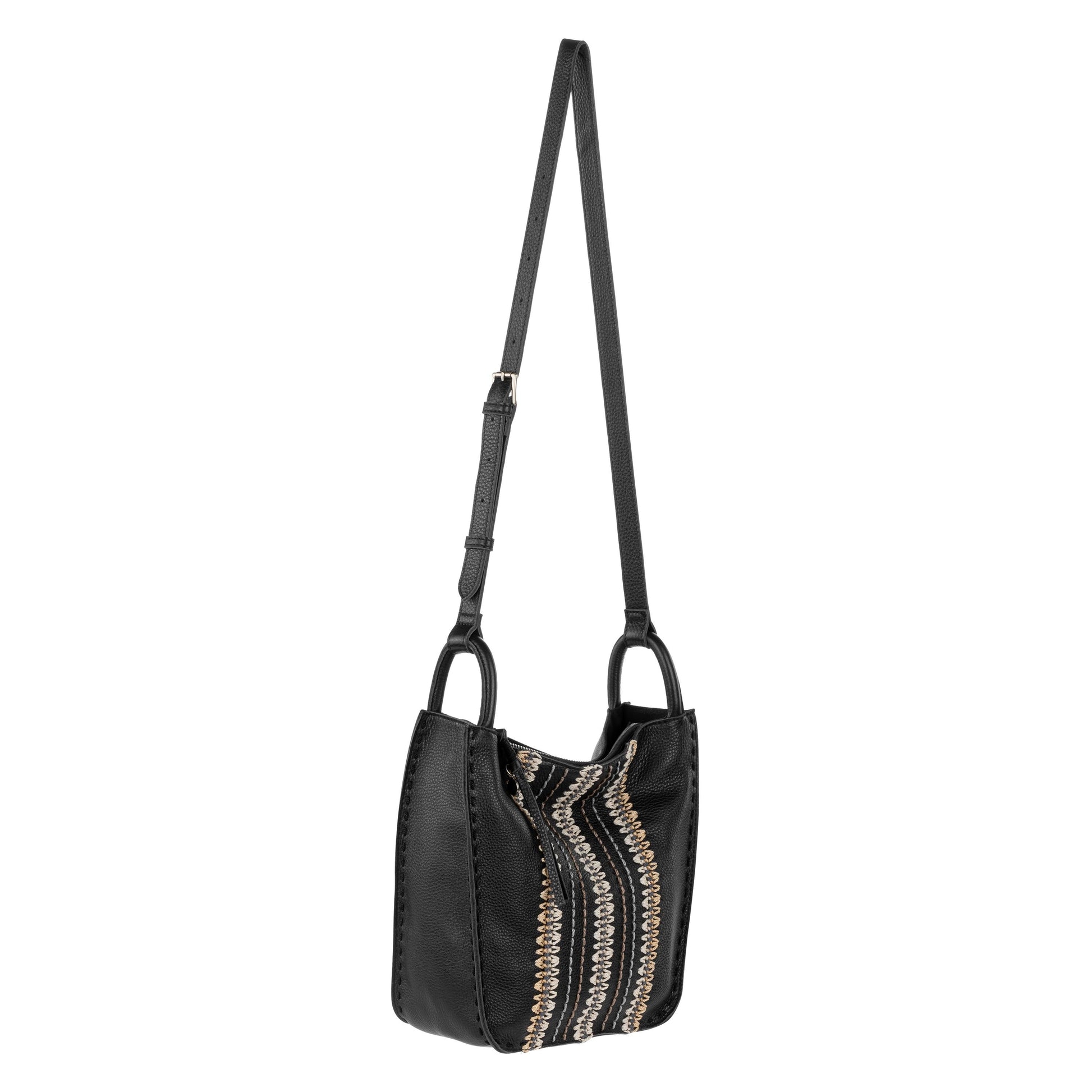 The Sak Los Feliz Slouchy Crossbody Leather - |Black Neutral Seminyak|