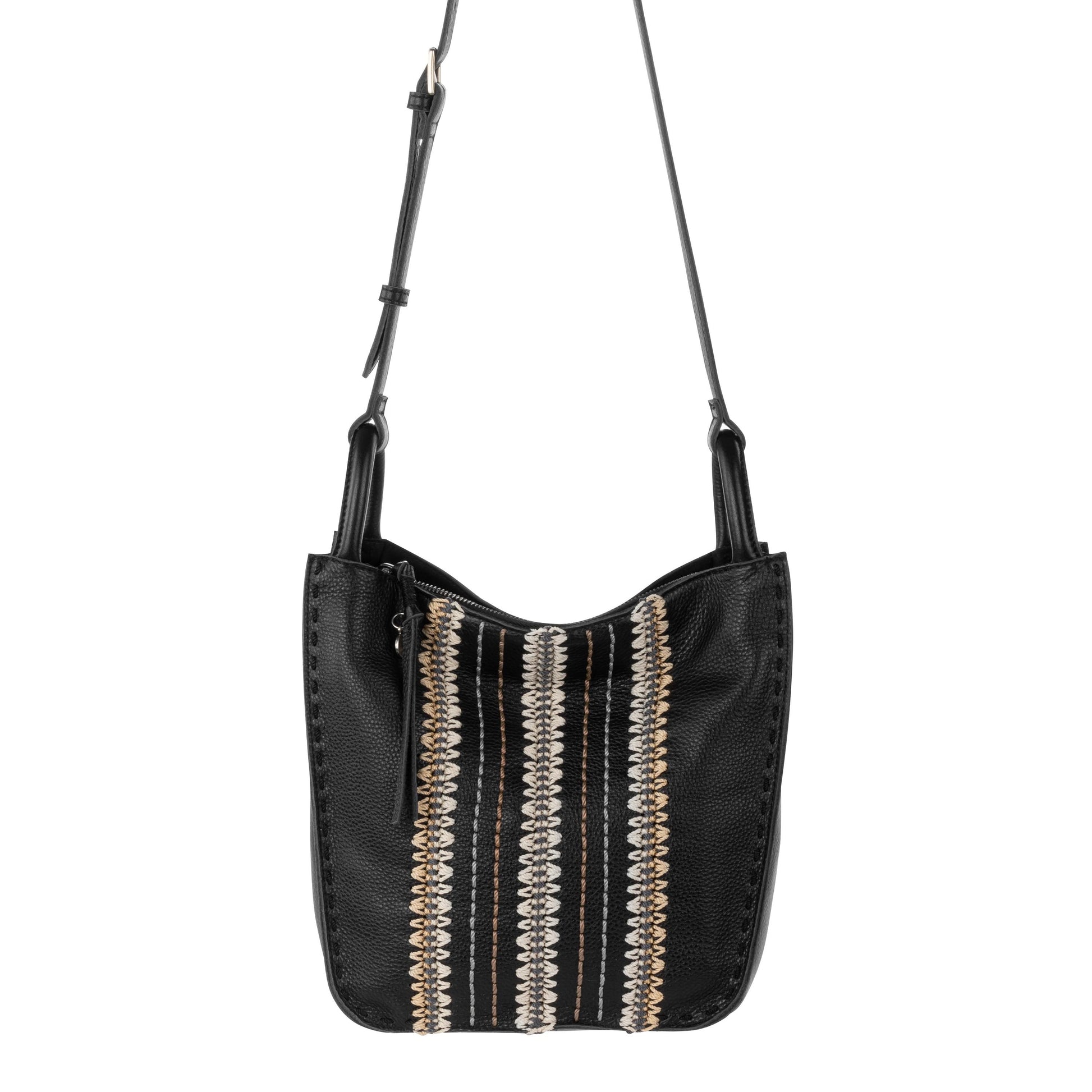 The Sak Los Feliz Slouchy Crossbody Leather - |Black Neutral Seminyak|