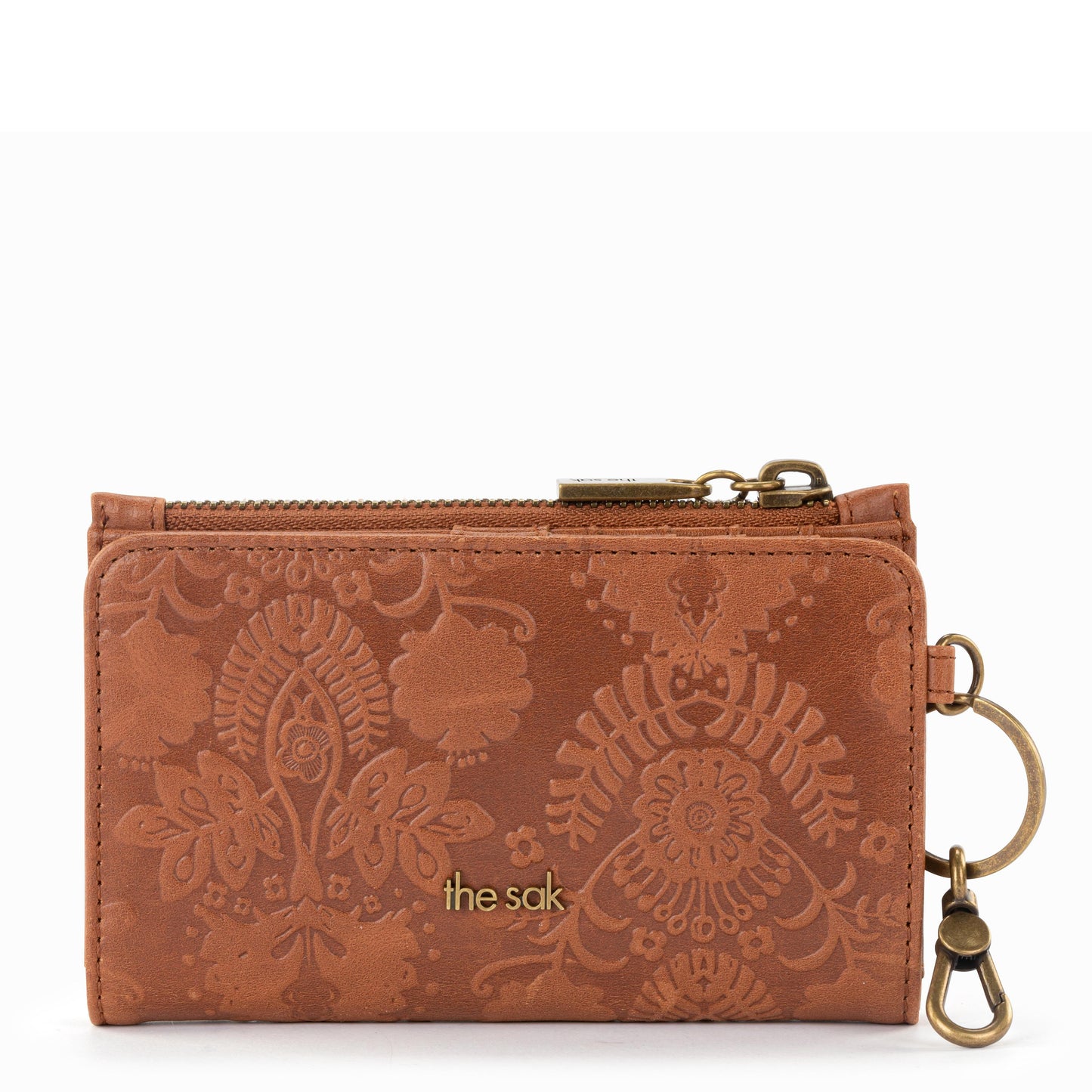 The Sak Encino Essential Wallet Leather - |Tobacco Floral Embossed|