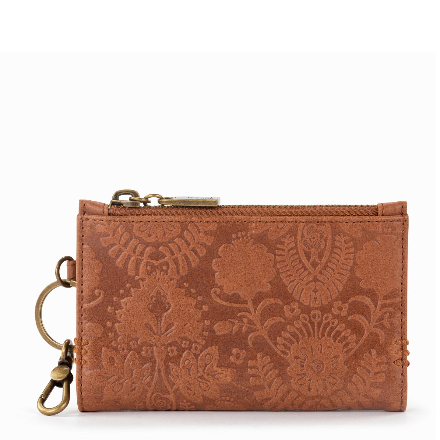 The Sak Encino Essential Wallet Leather - |Tobacco Floral Embossed|