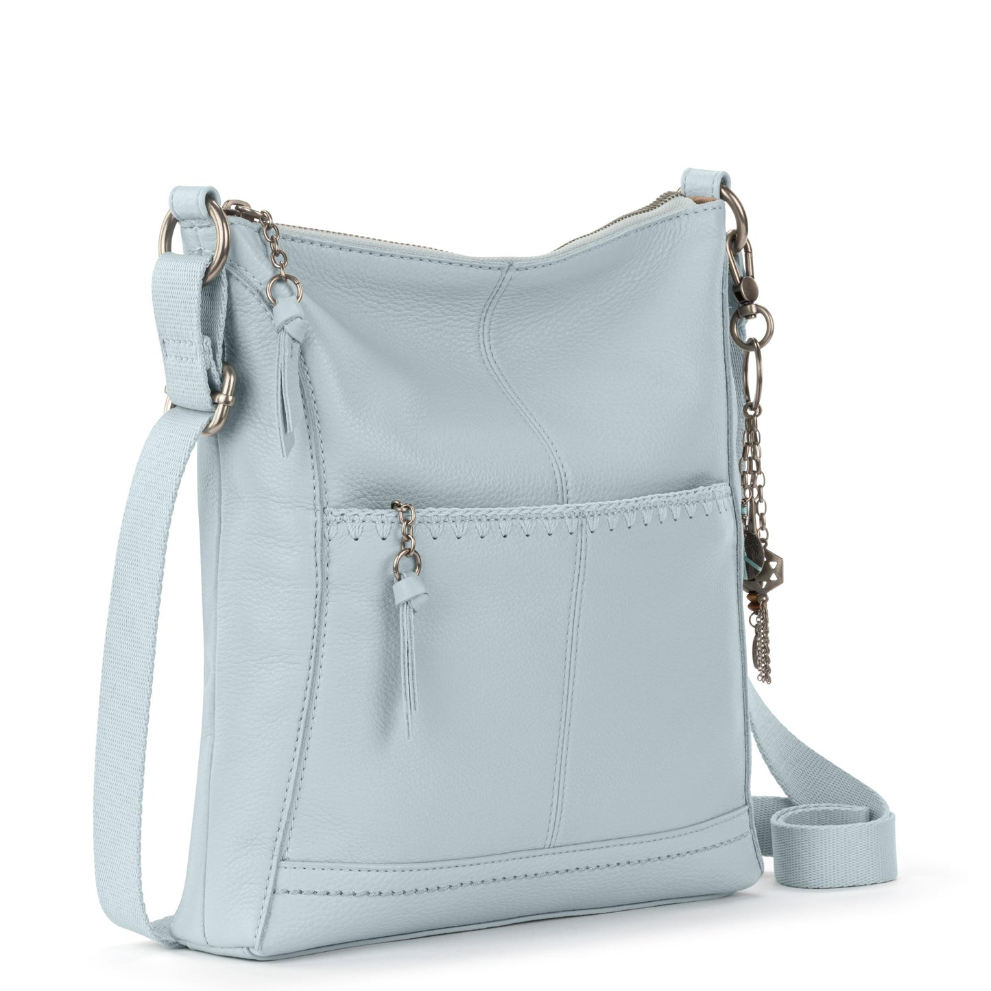 The Sak Lucia Crossbody Leather - |Ice Blue Stitch|