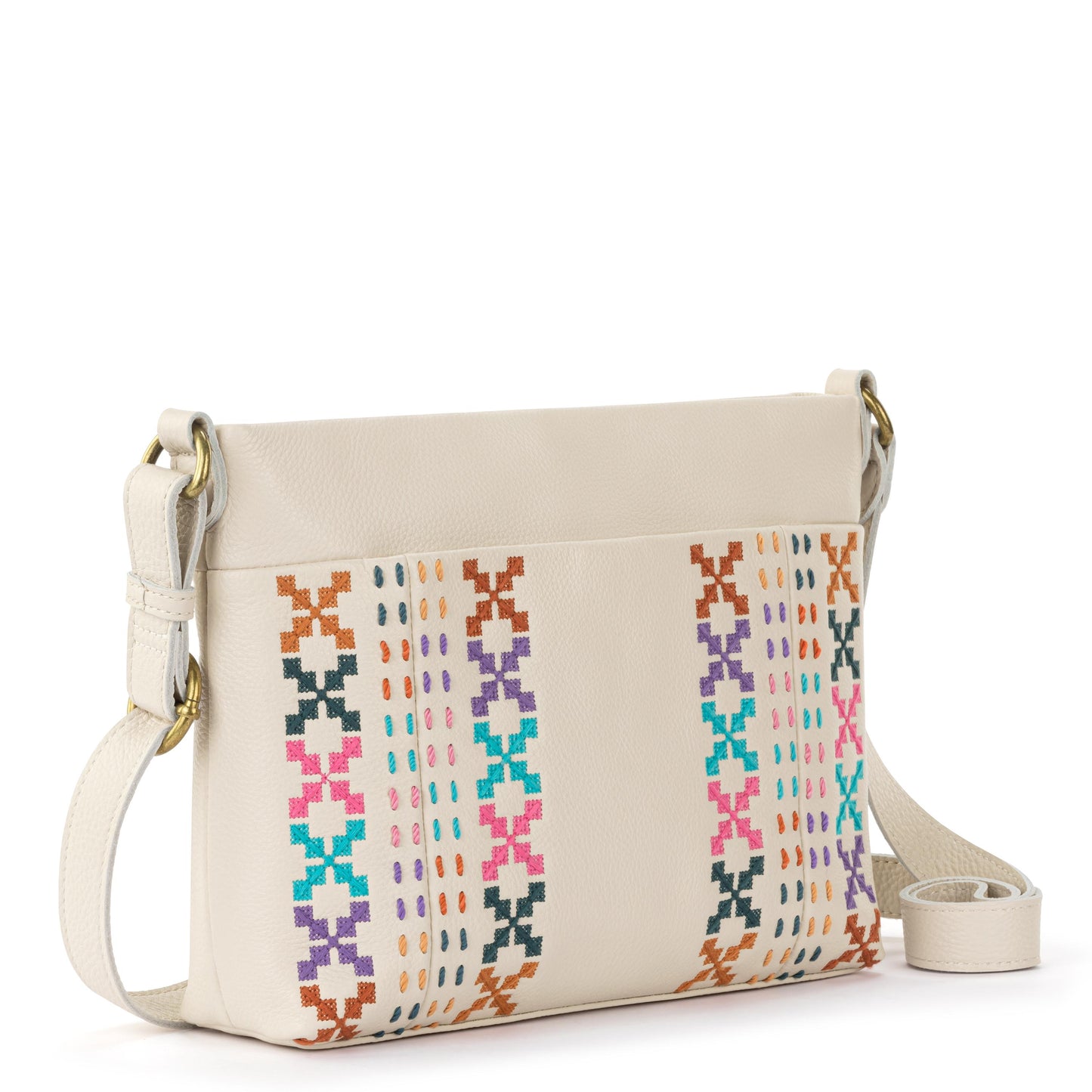 The Sak Melrose Crossbody Leather - |Stone Multi Needlepoint|