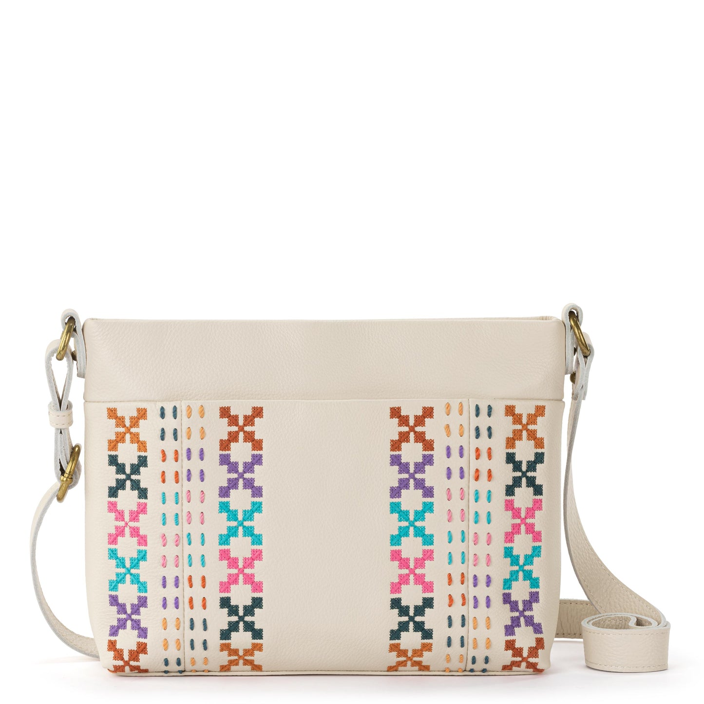 The Sak Melrose Crossbody Leather - |Stone Multi Needlepoint|