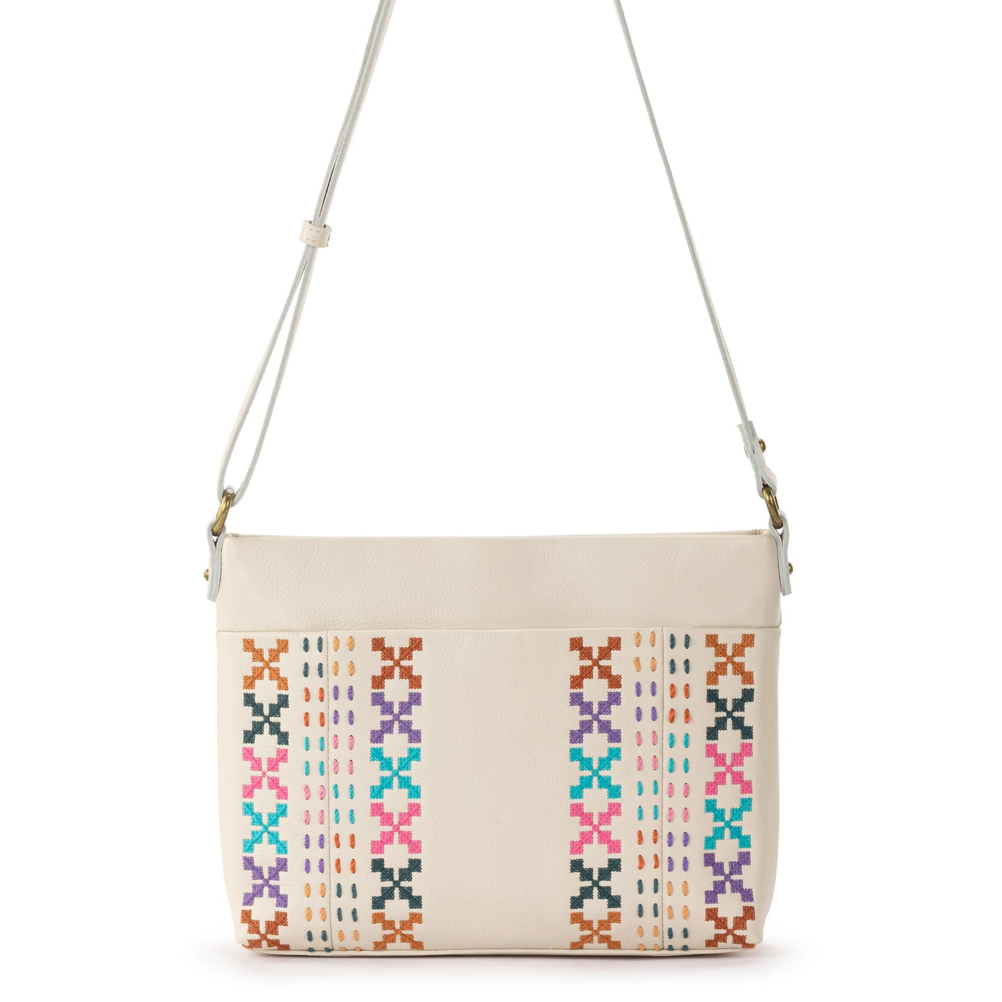 The Sak Melrose Crossbody Leather - |Stone Multi Needlepoint|