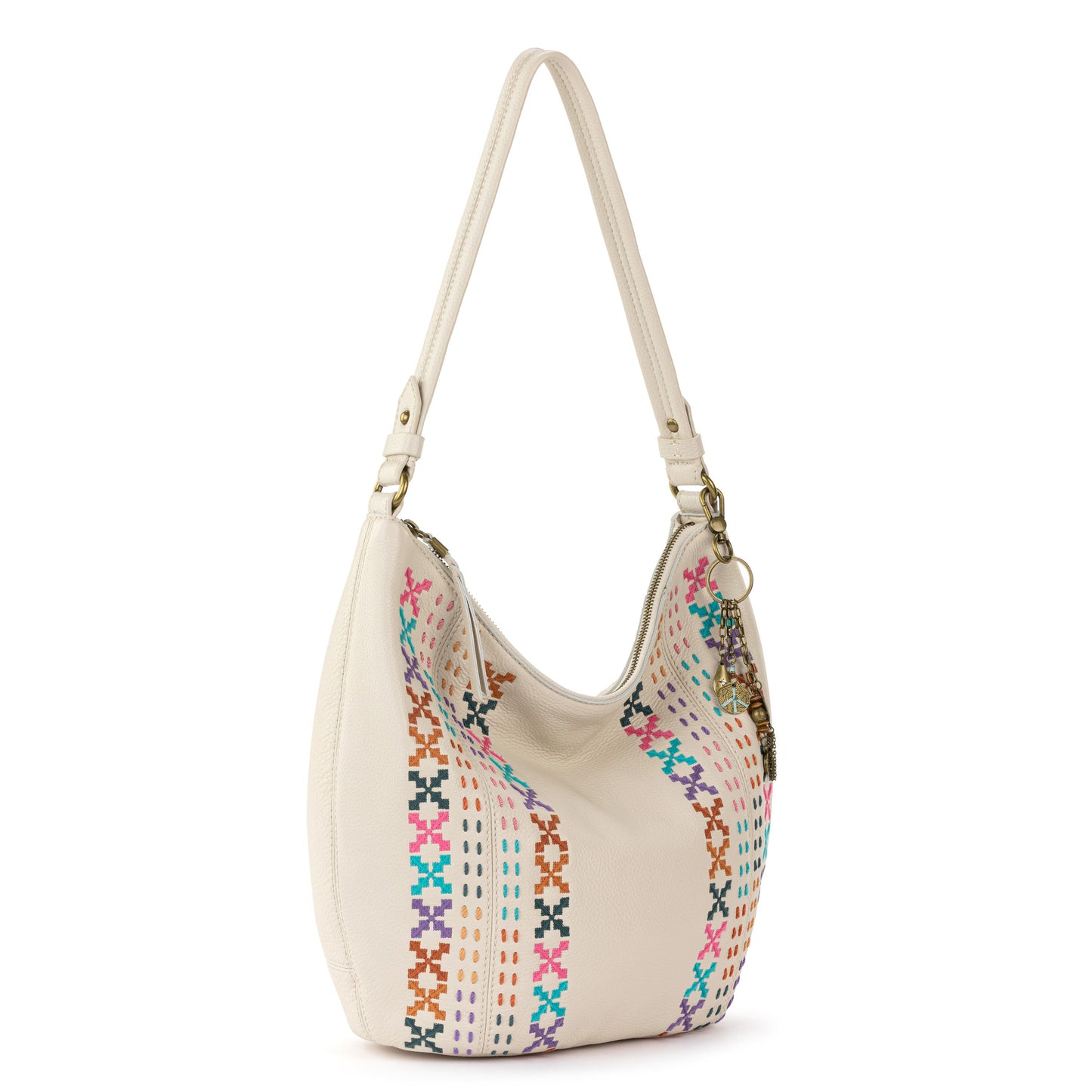 The Sak Sequoia Hobo Leather - |Stone Multi Needle Point|