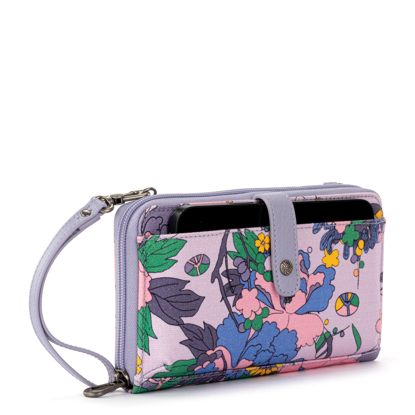 Sakroots Large Smartphone Crossbody Canvas - |Orchid Flower Power|