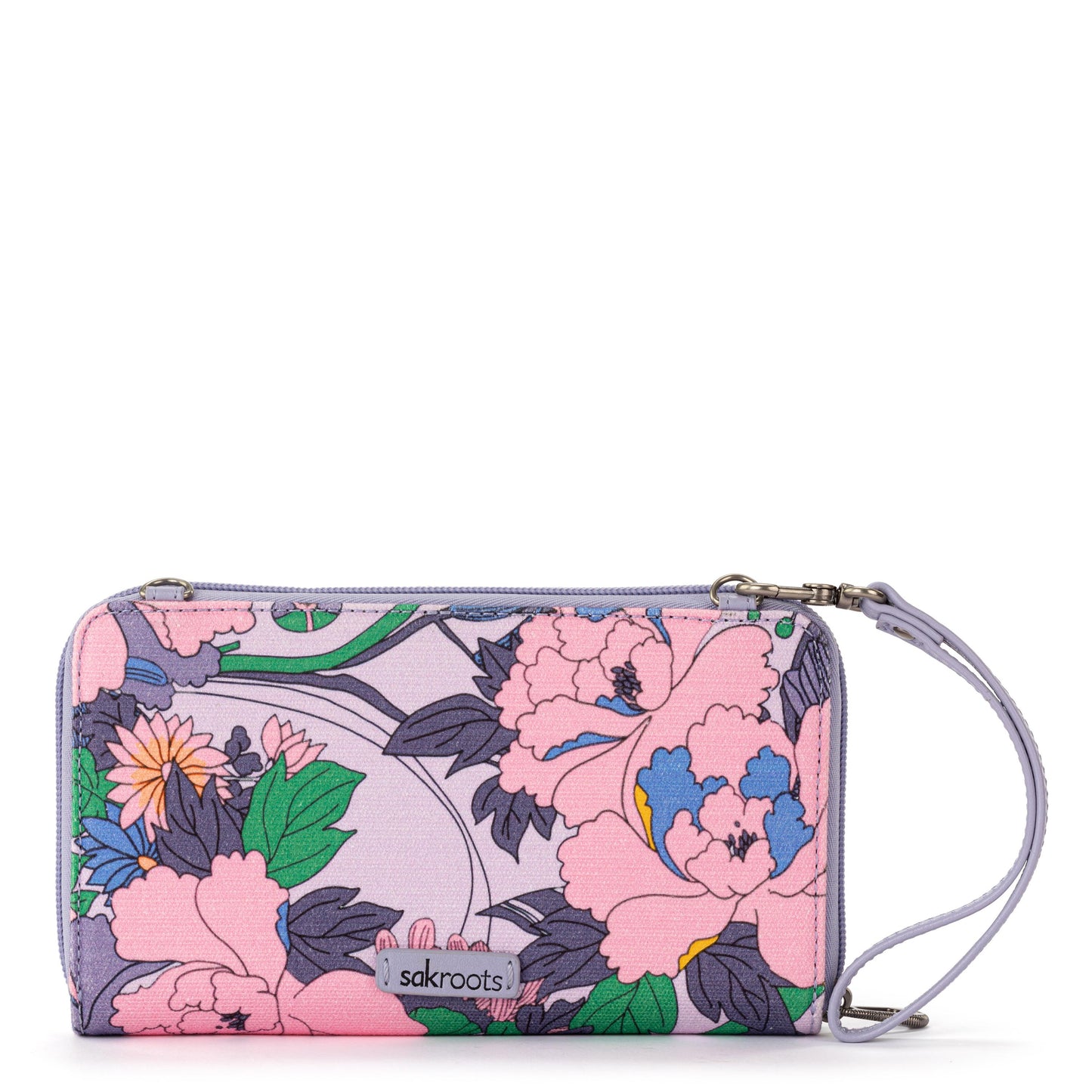 Sakroots Large Smartphone Crossbody Canvas - |Orchid Flower Power|