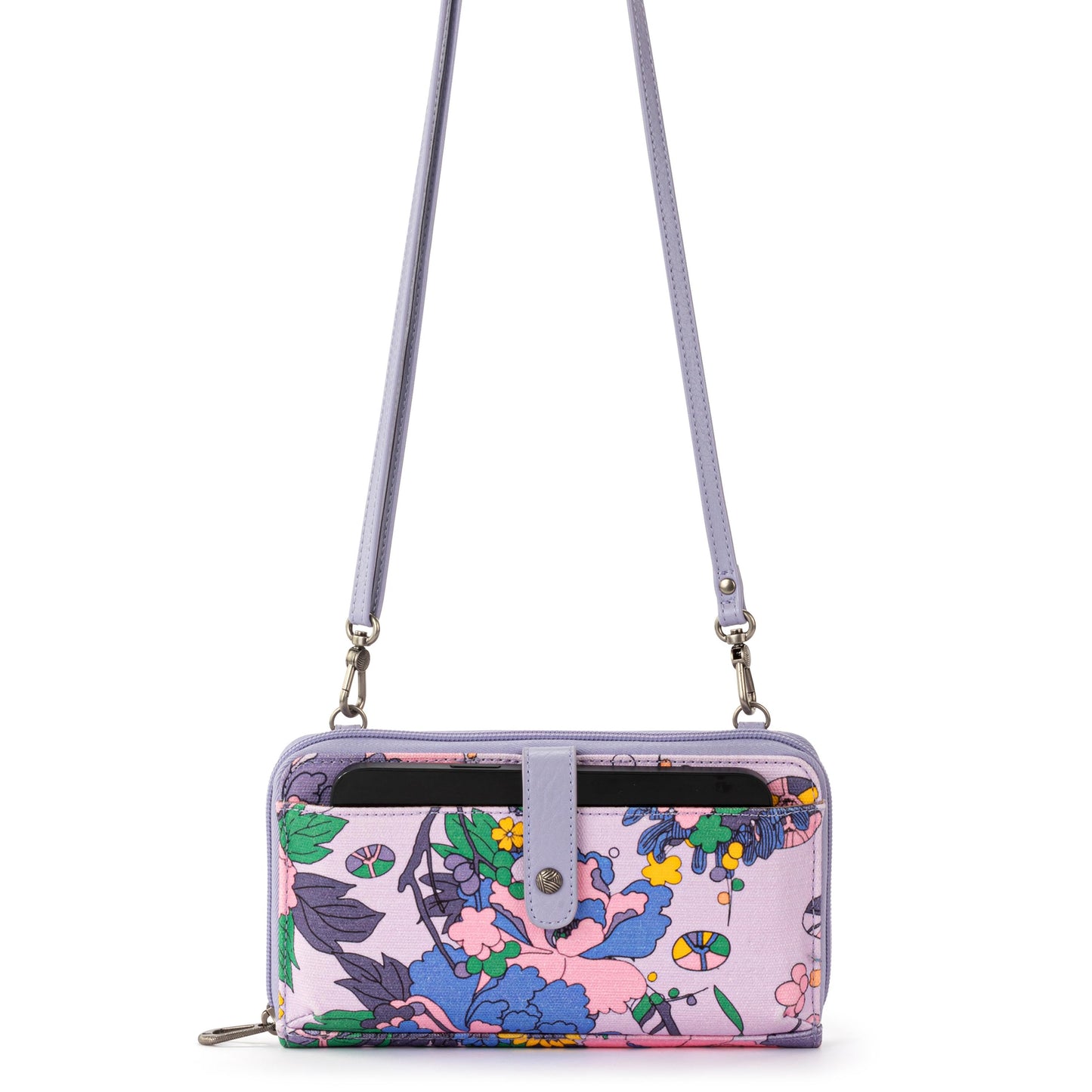 Sakroots Large Smartphone Crossbody Canvas - |Orchid Flower Power|