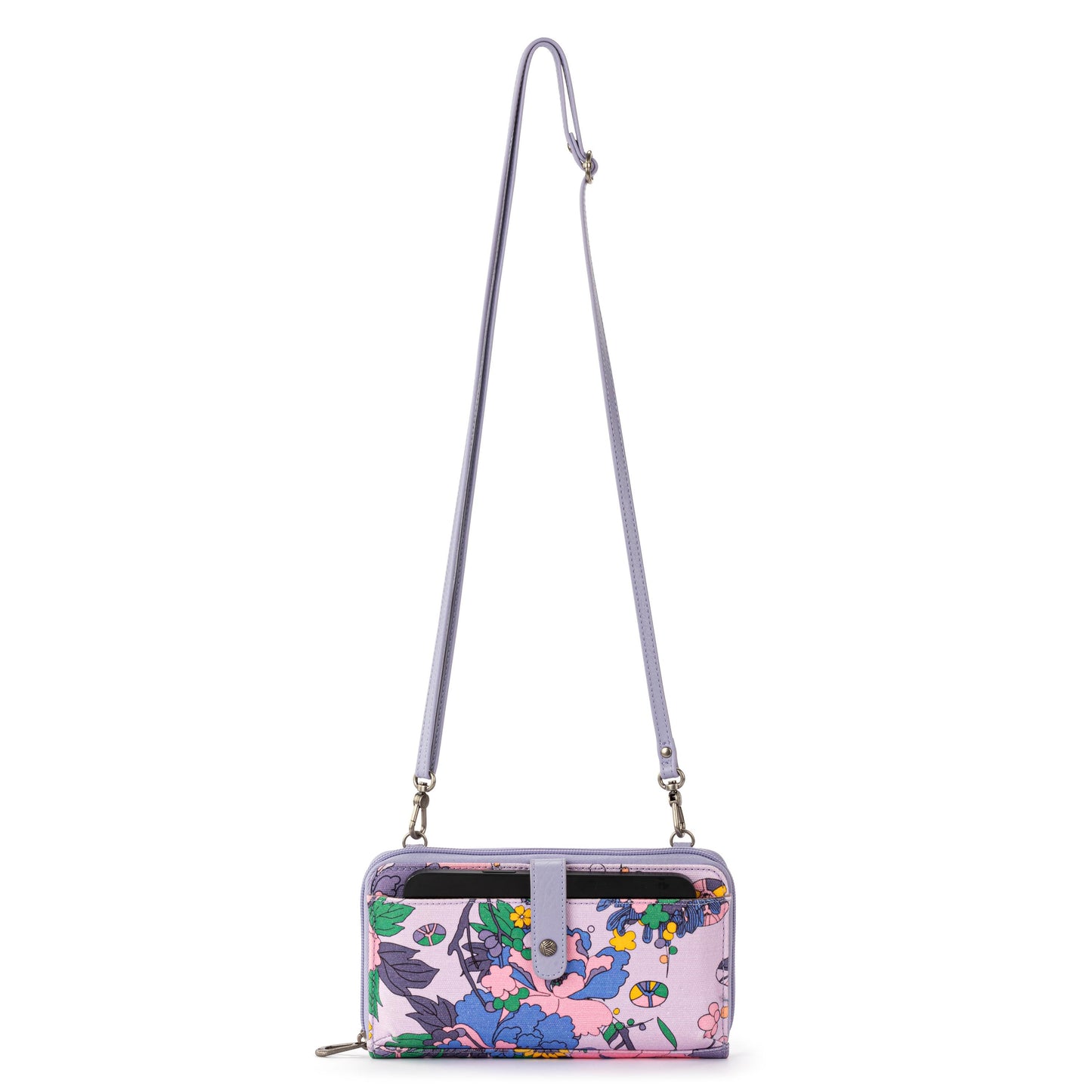Sakroots Large Smartphone Crossbody Canvas - |Orchid Flower Power|
