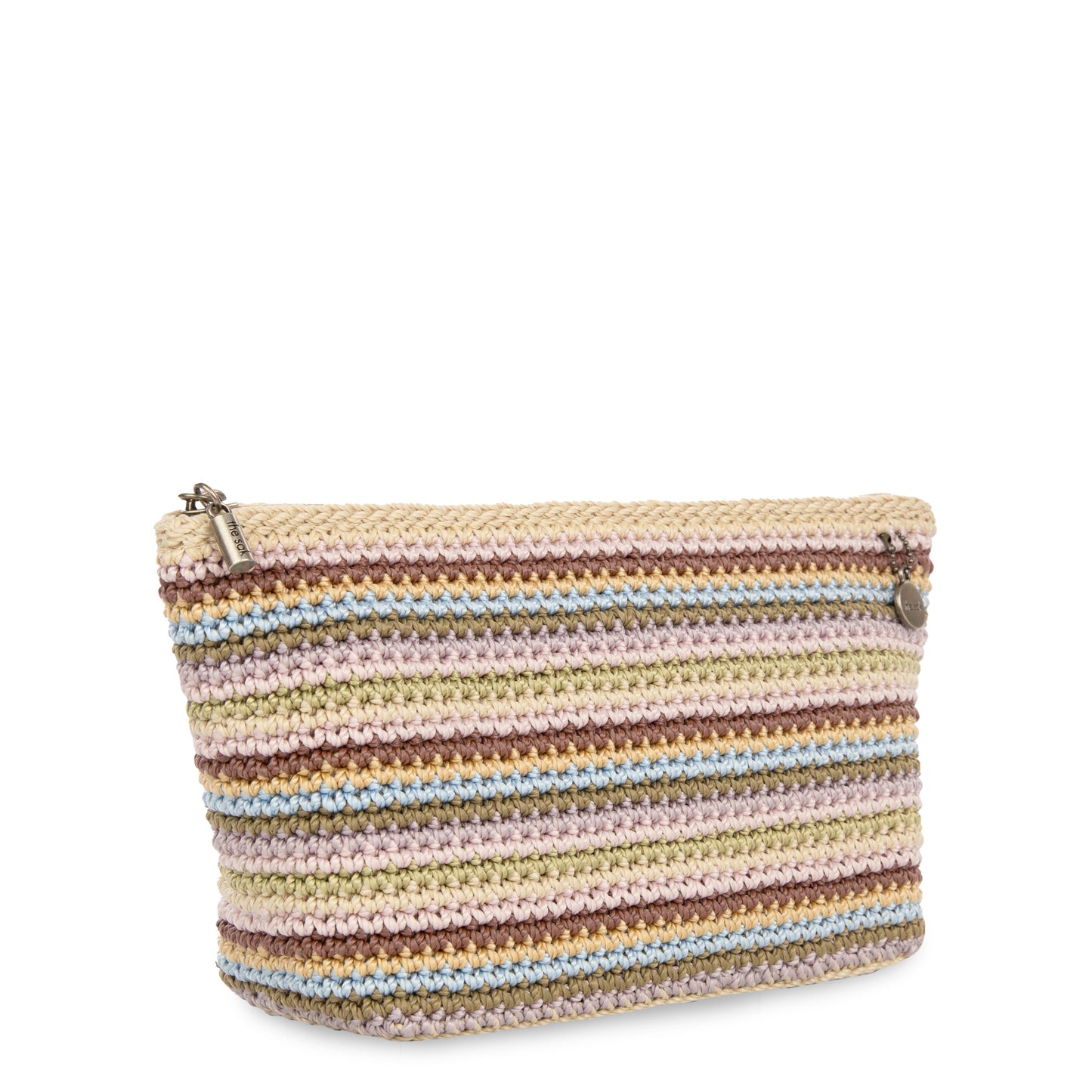 The Sak Essential Medium Pouch Crochet - |Pink Multi Stripe|