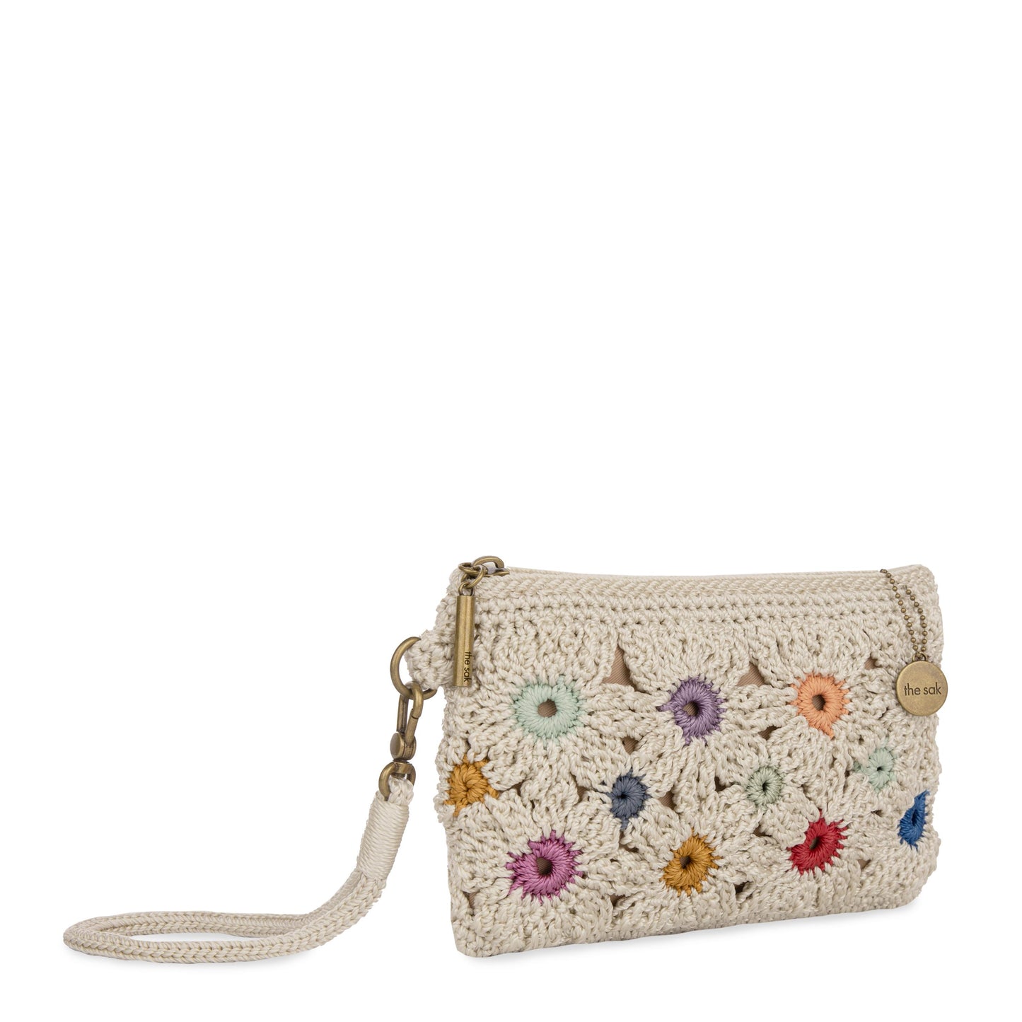 The Sak Vita Wristlet Crochet - |Natural Multi Flower|