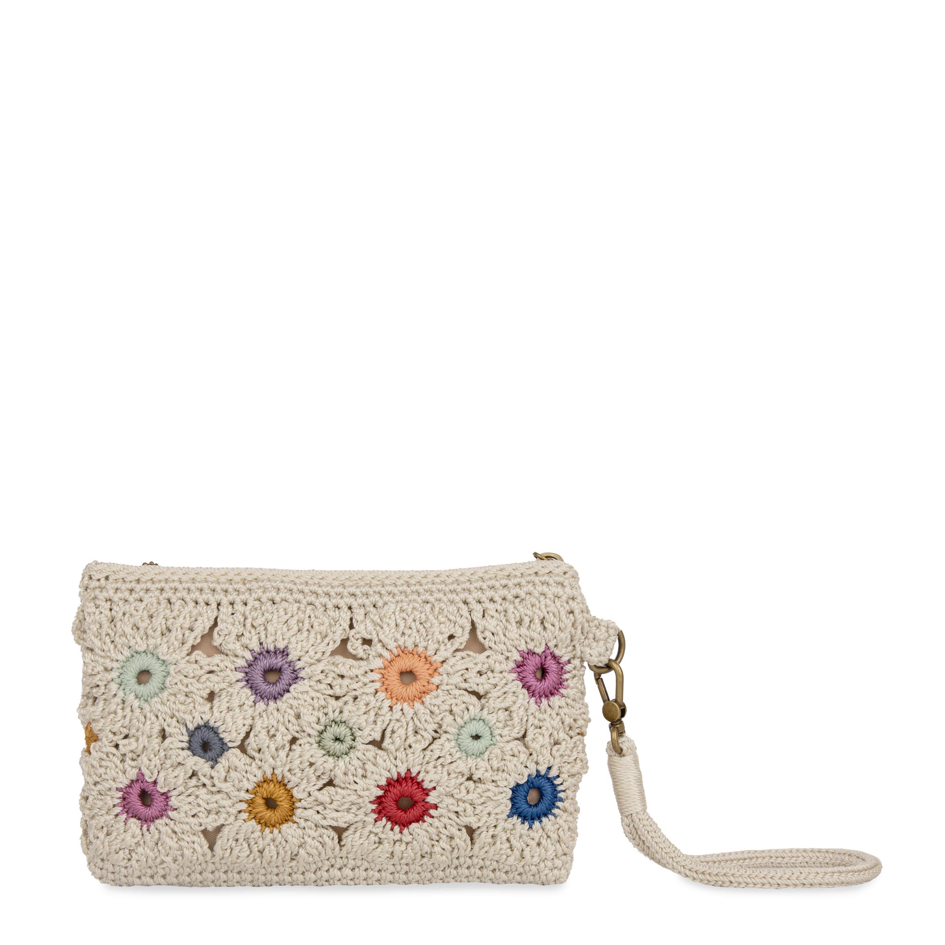 The Sak Vita Wristlet Crochet - |Natural Multi Flower|
