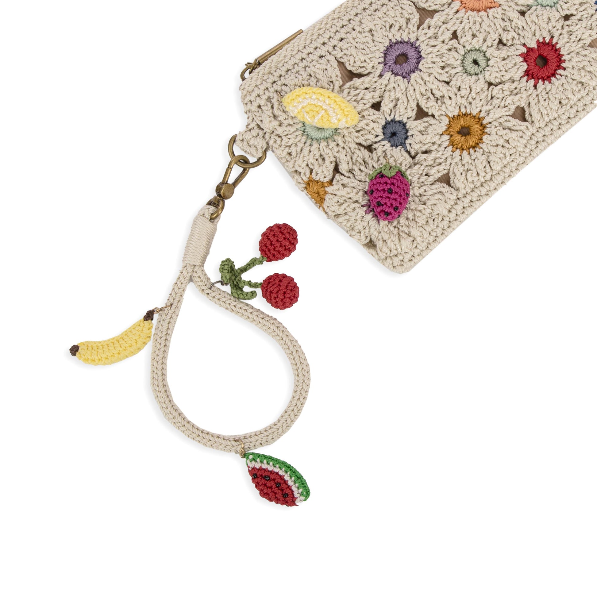 The Sak Vita Wristlet Crochet - |Natural Multi Flower|