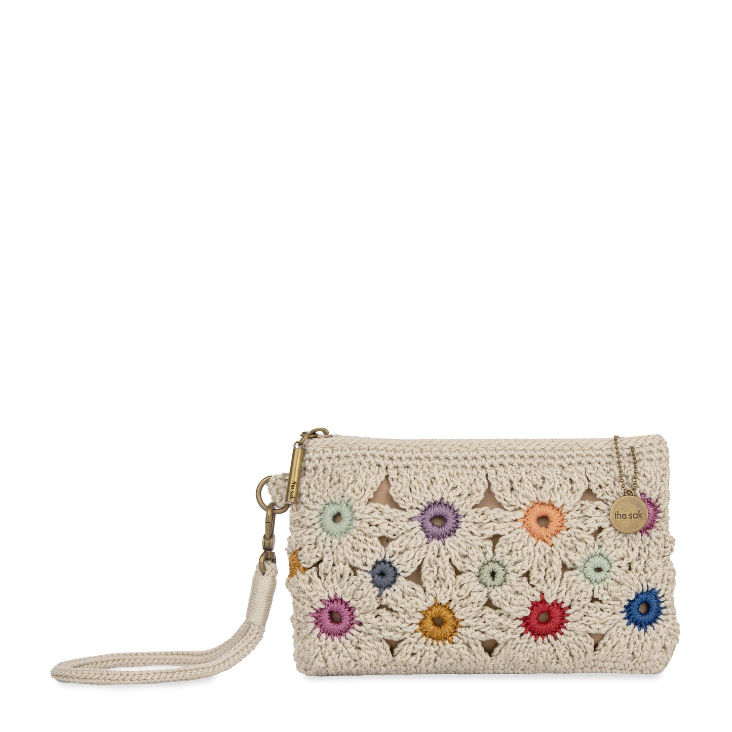 The Sak Vita Wristlet Crochet - |Natural Multi Flower|
