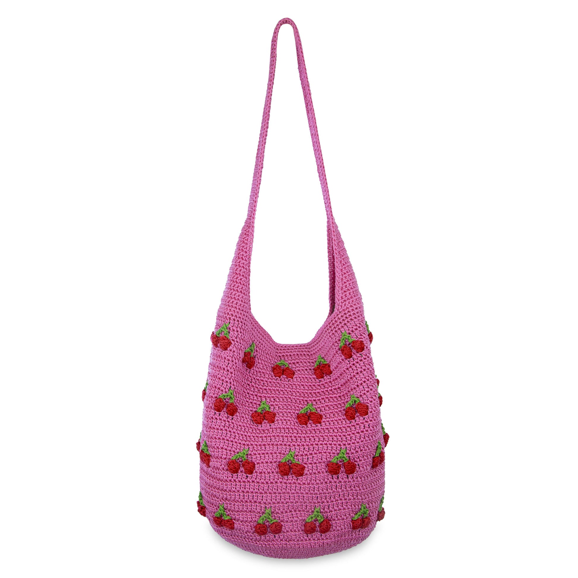 The Sak 120 Hobo Crochet - Pink Cherries