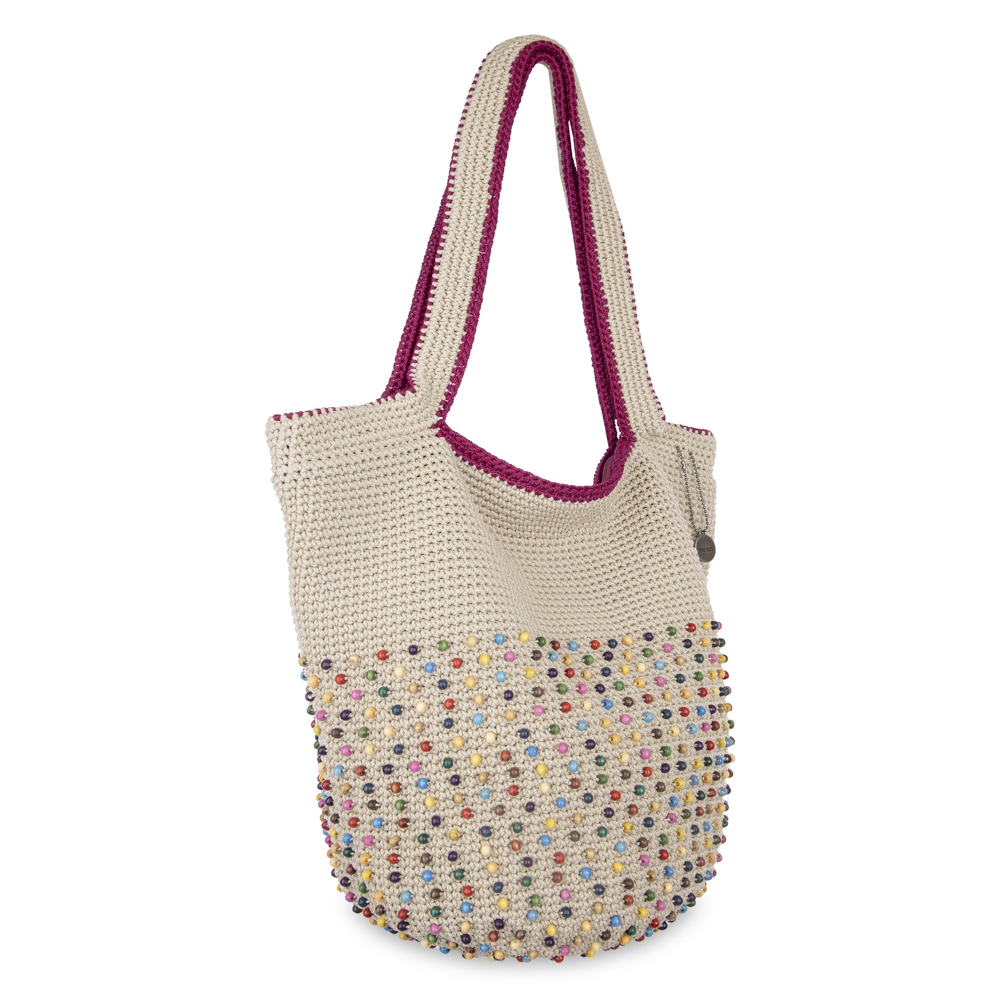 The Sak 120 Tote Crochet - |Ecru Multi Beads|