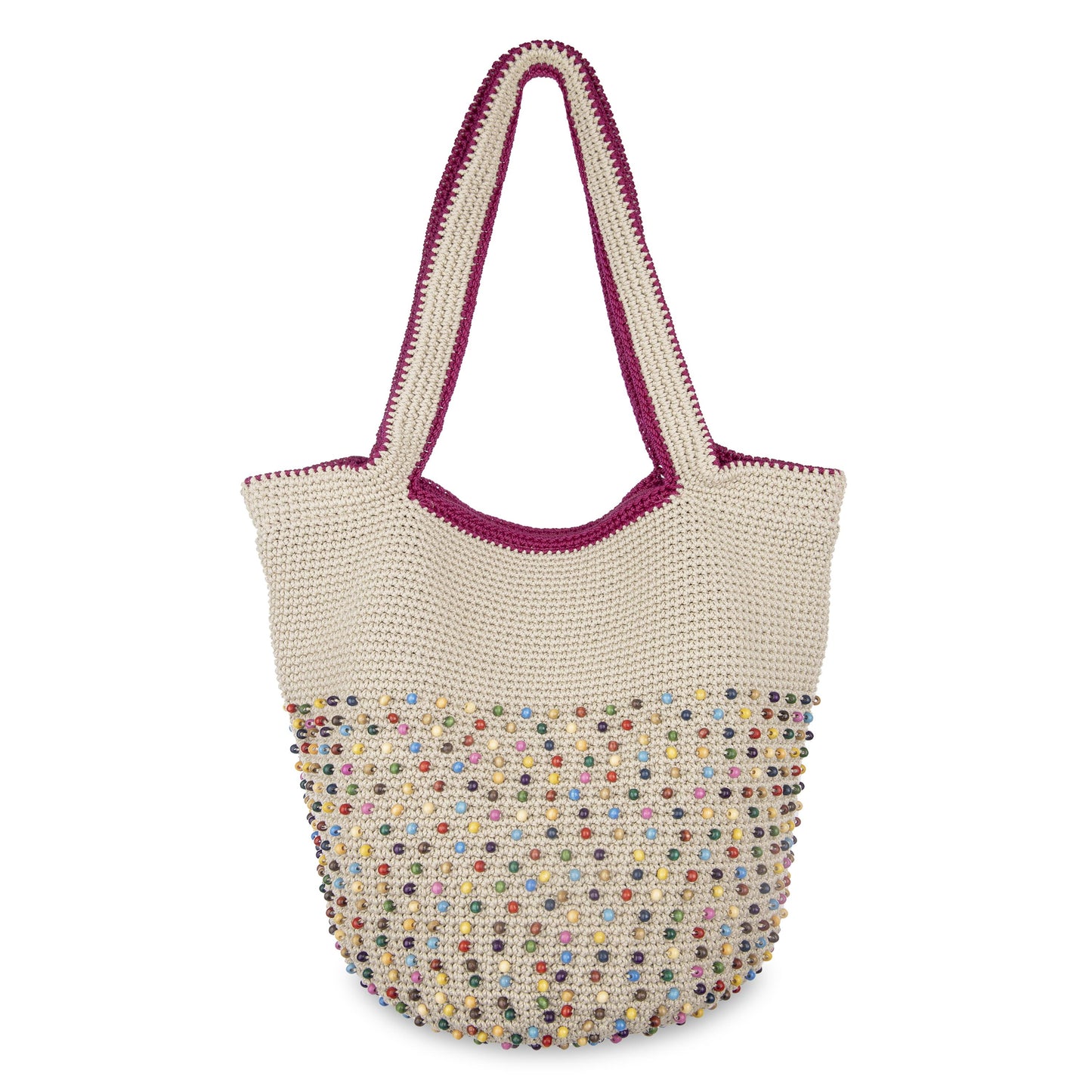 The Sak 120 Tote Crochet - |Ecru Multi Beads|
