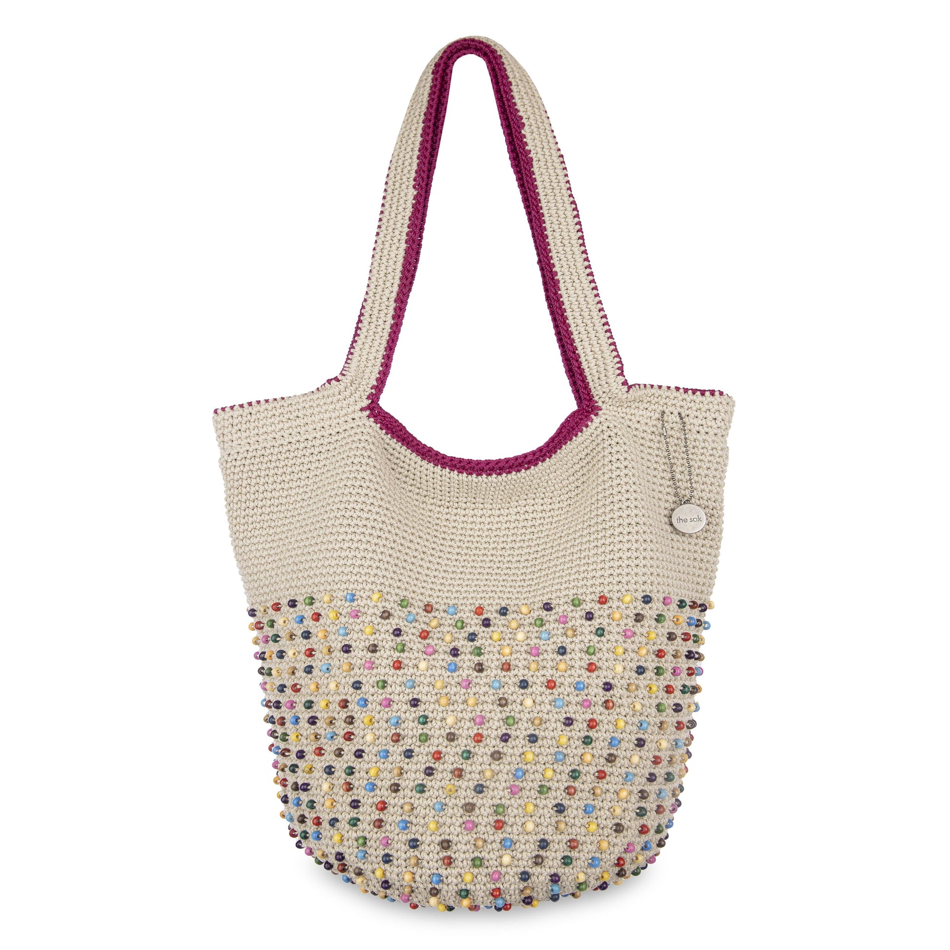 The Sak 120 Tote Crochet - |Ecru Multi Beads|