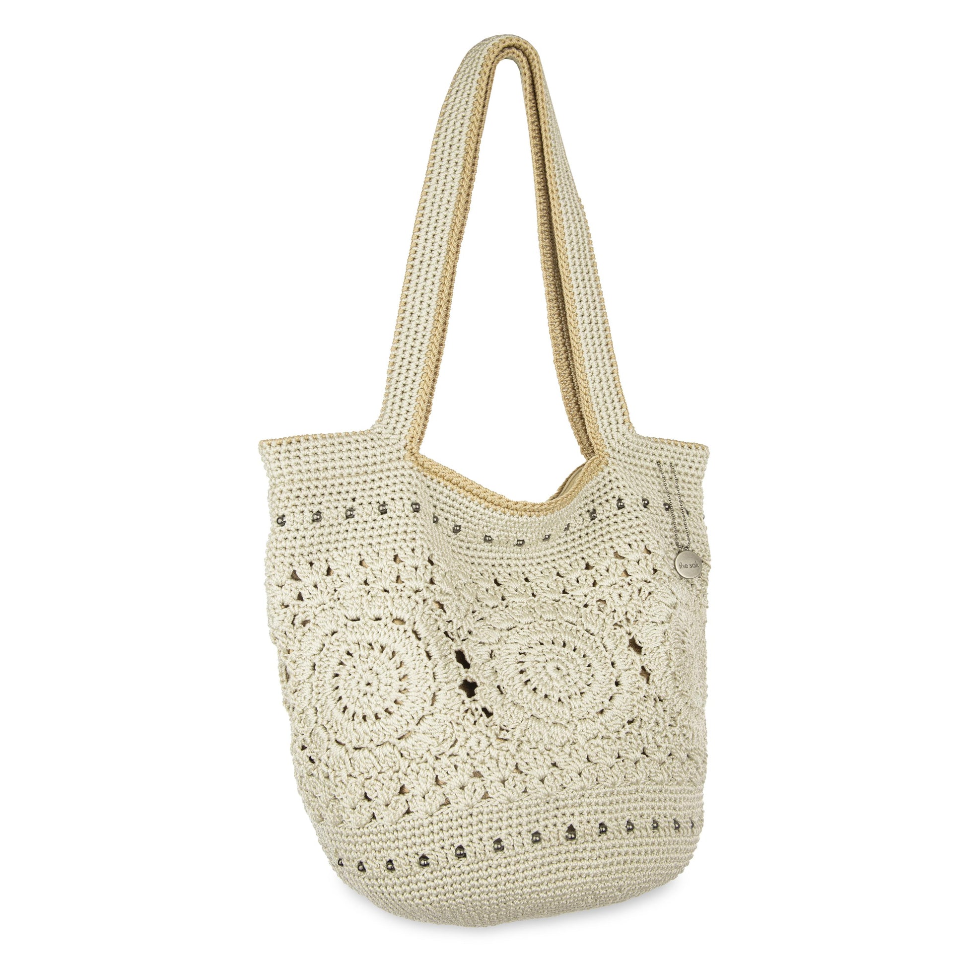 The Sak 120 Tote Crochet - |Natural Medallion|