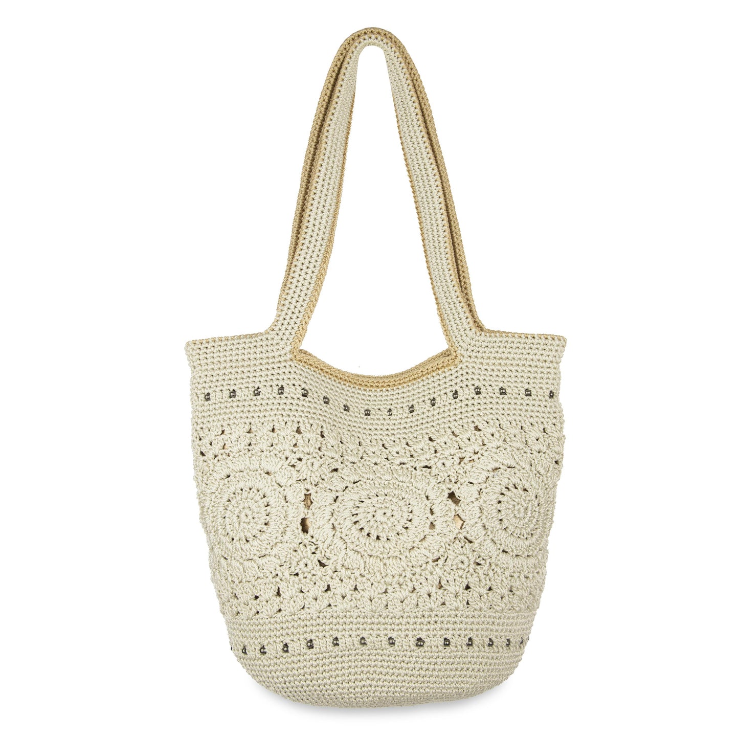 The Sak 120 Tote Crochet - |Natural Medallion|