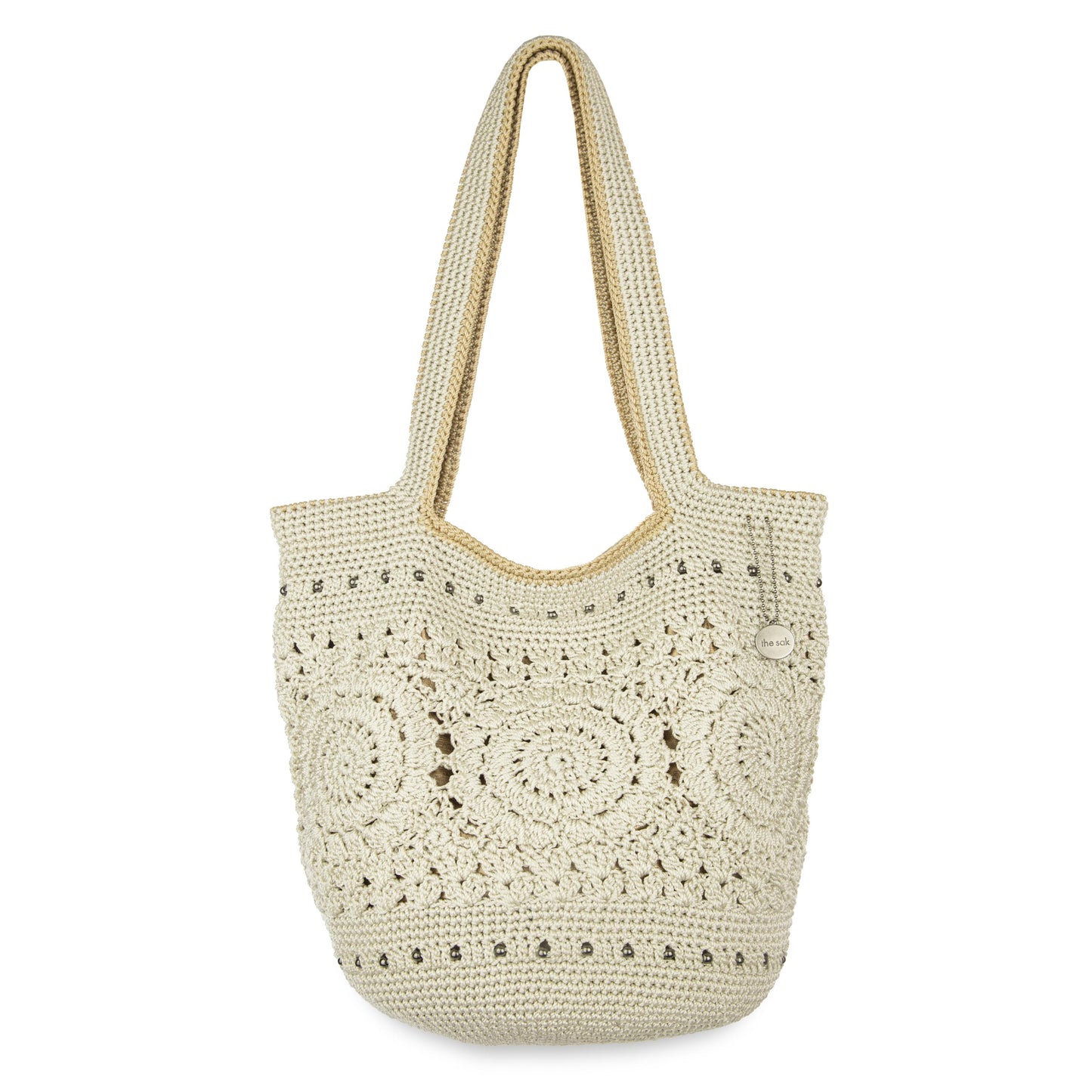 The Sak 120 Tote Crochet - |Natural Medallion|