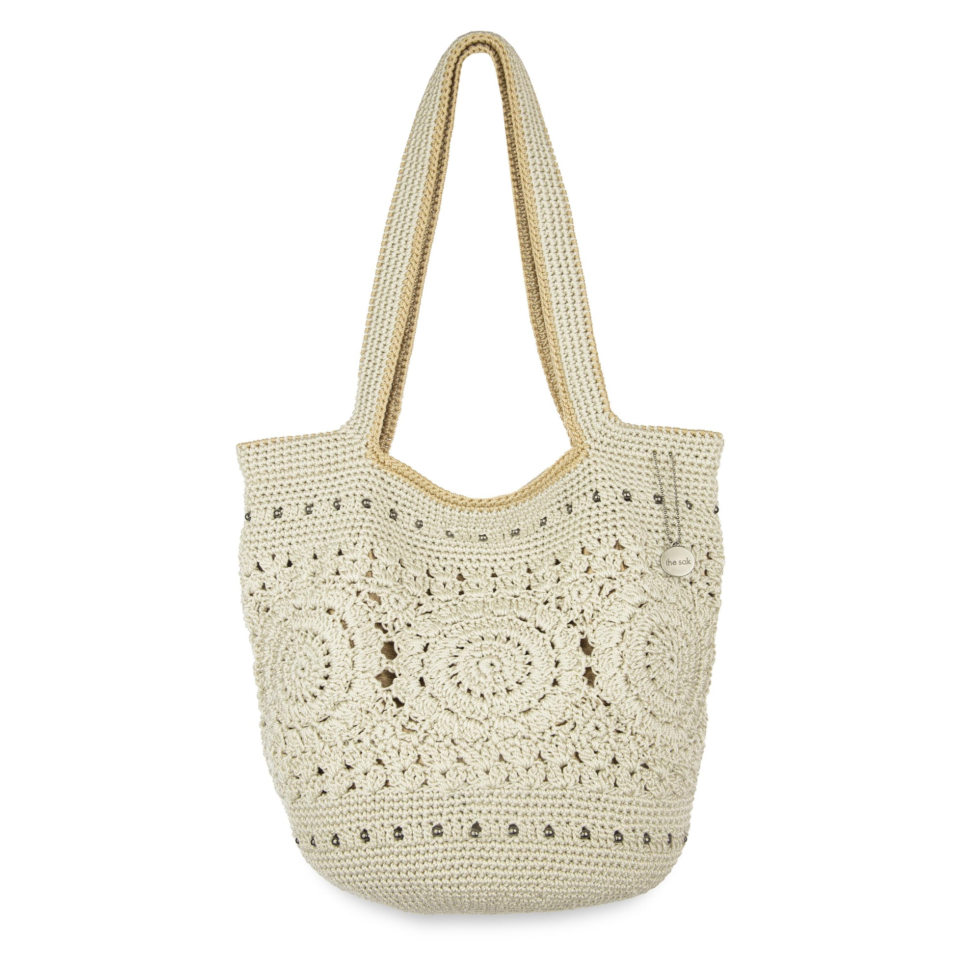 The Sak 120 Tote Crochet - |Natural Medallion|