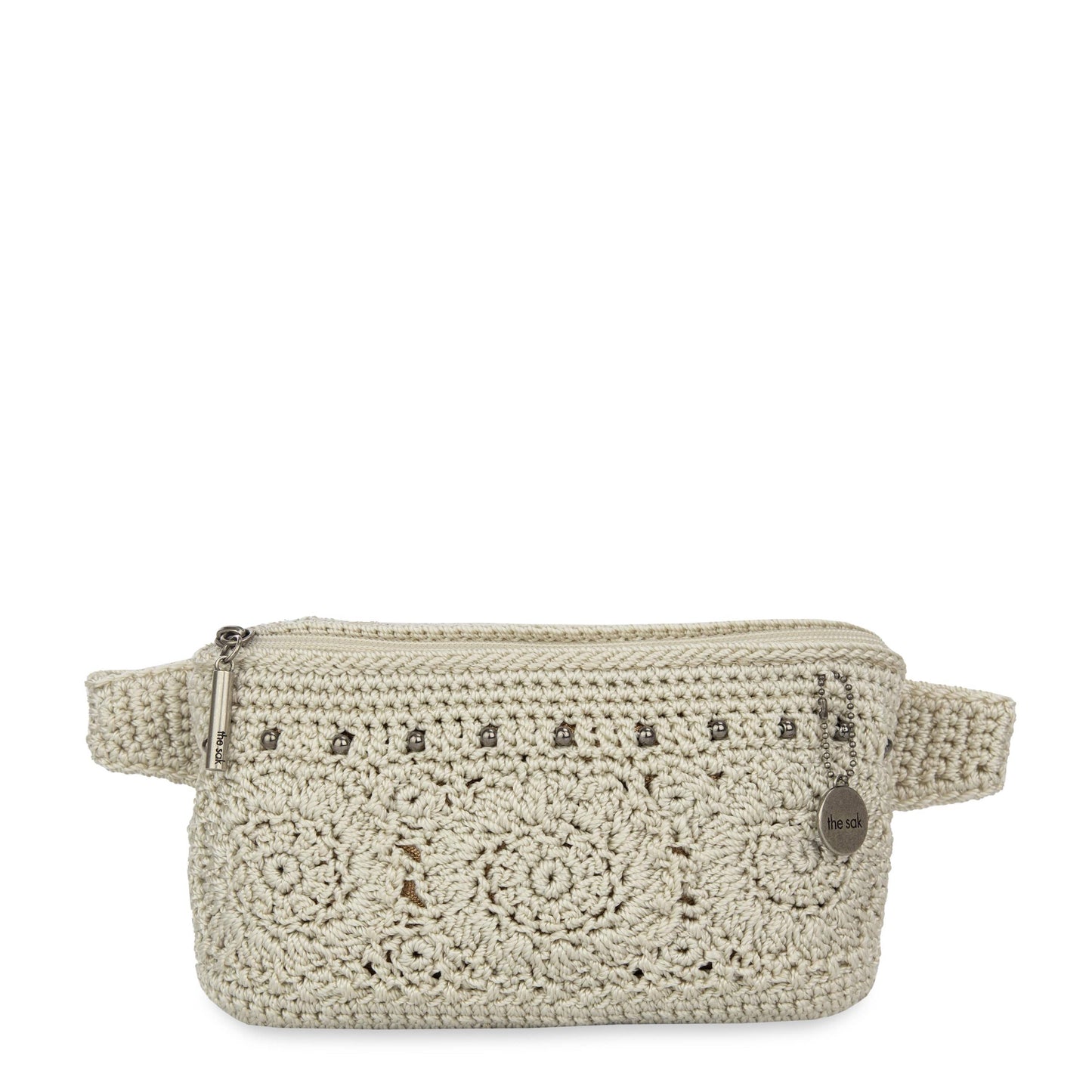 The Sak Caraway Small Belt Bag Crochet - Natural Medallion
