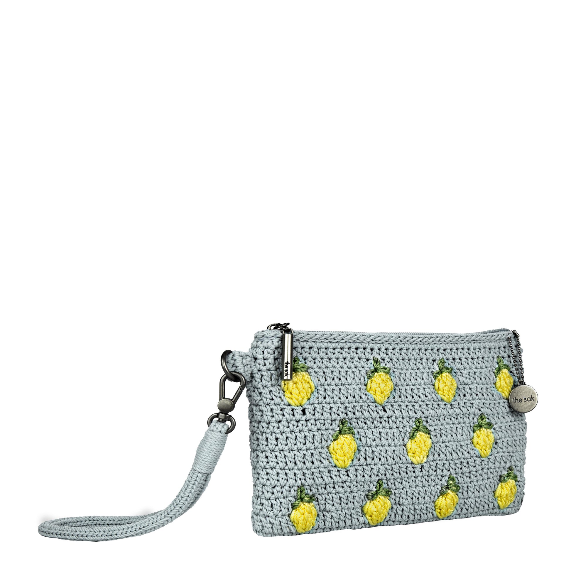 The Sak Vita Wristlet Crochet - Blue Lemons