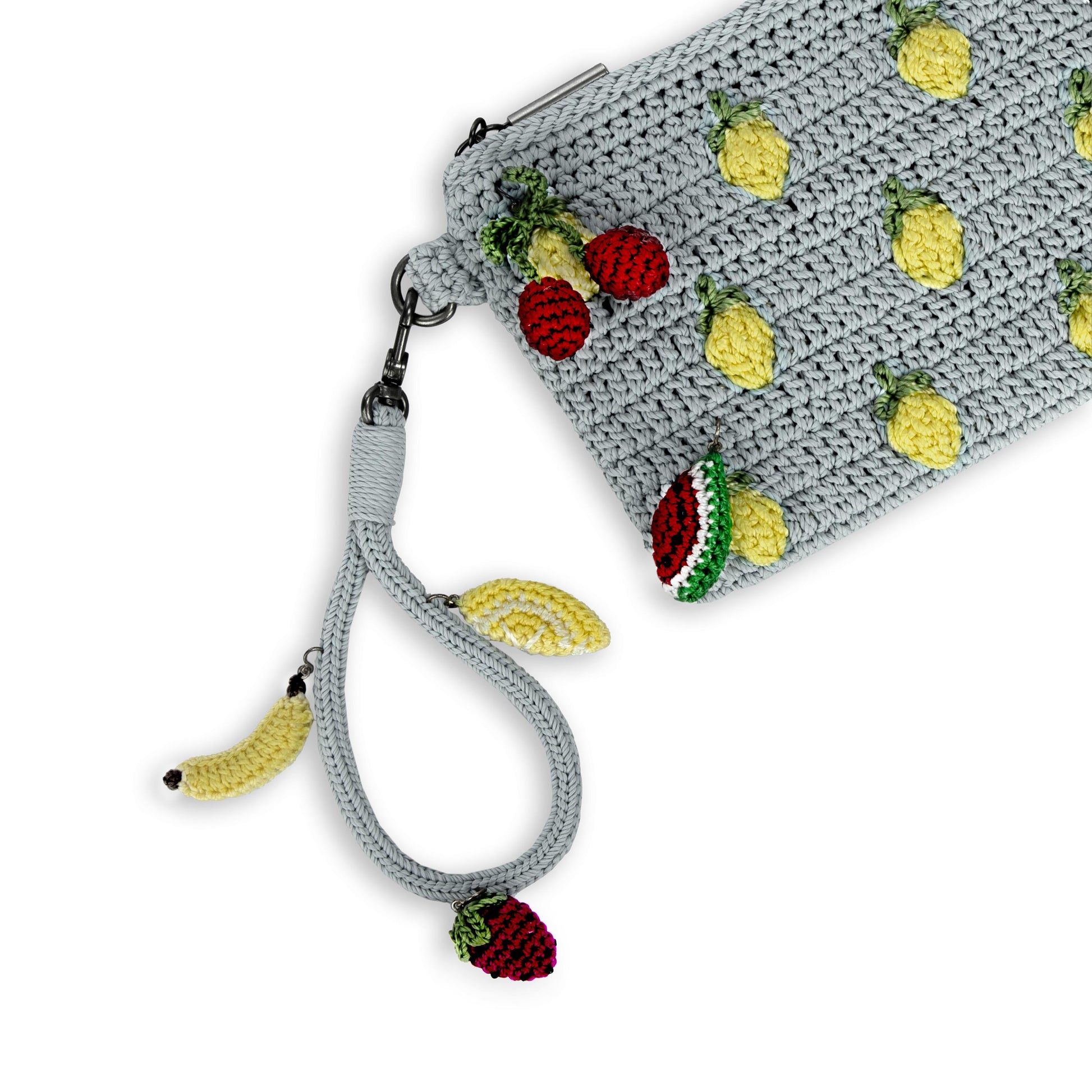 The Sak Vita Wristlet Crochet - Blue Lemons