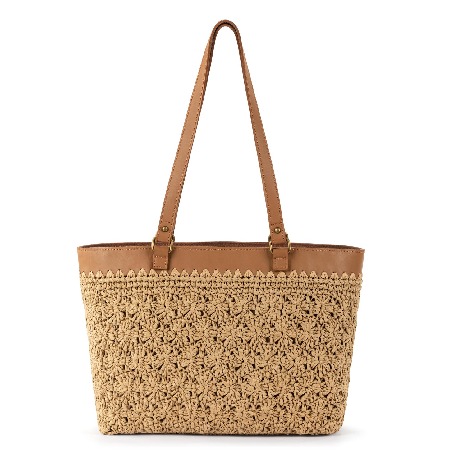 The Sak Melrose Shoulder Tote Crochet - |Natural Primrose Straw|