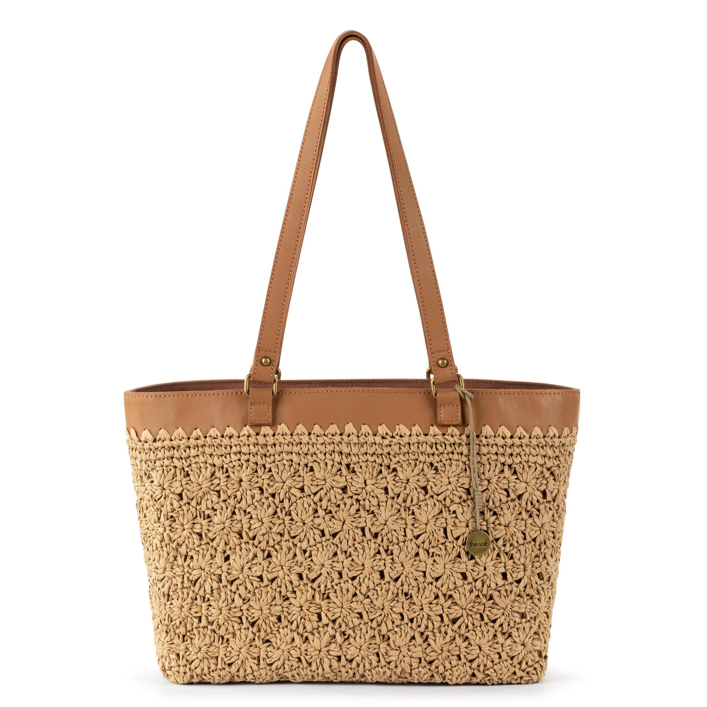 The Sak Melrose Shoulder Tote Crochet - |Natural Primrose Straw|