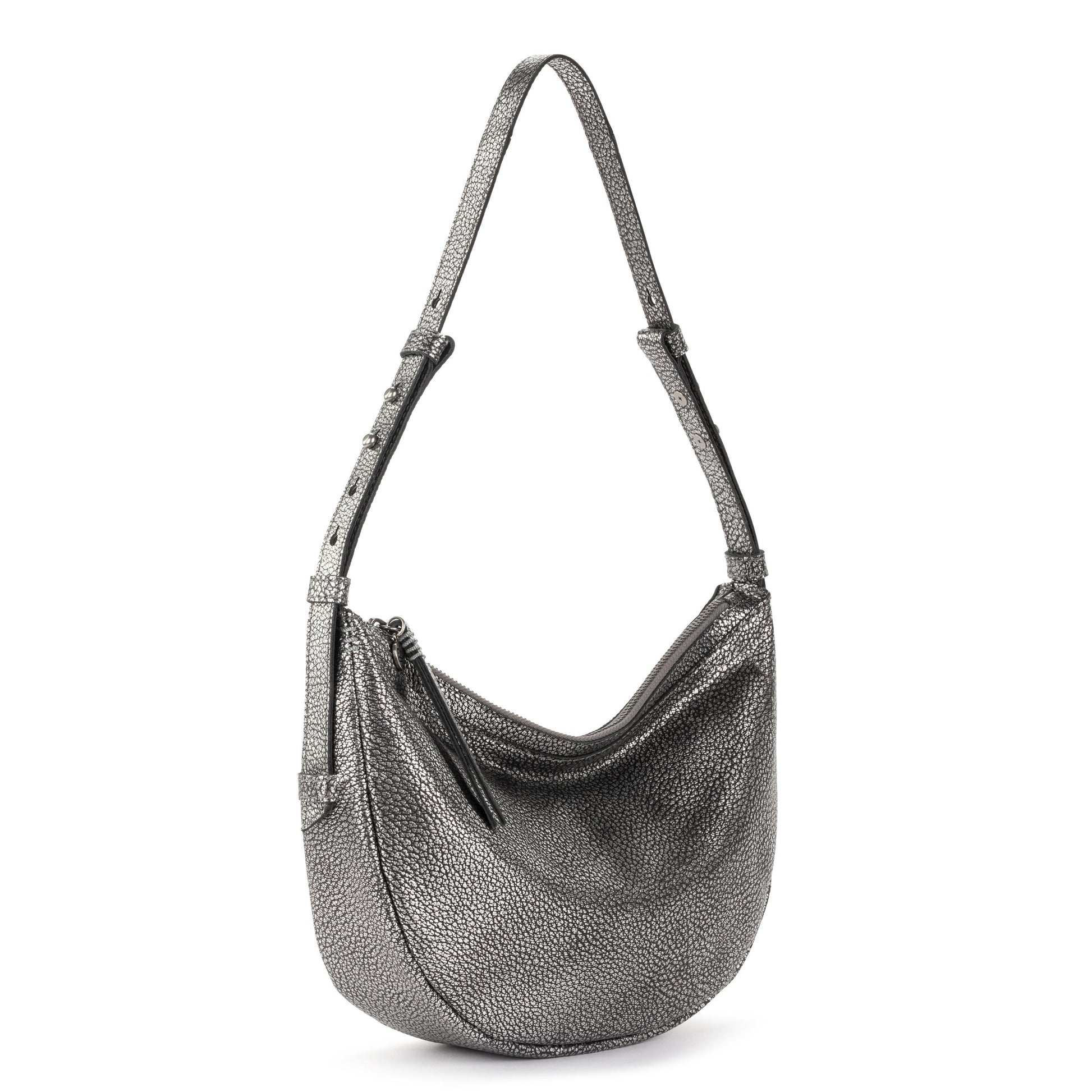 The Sak Tess Sling Bag Leather - |Dark Silver|