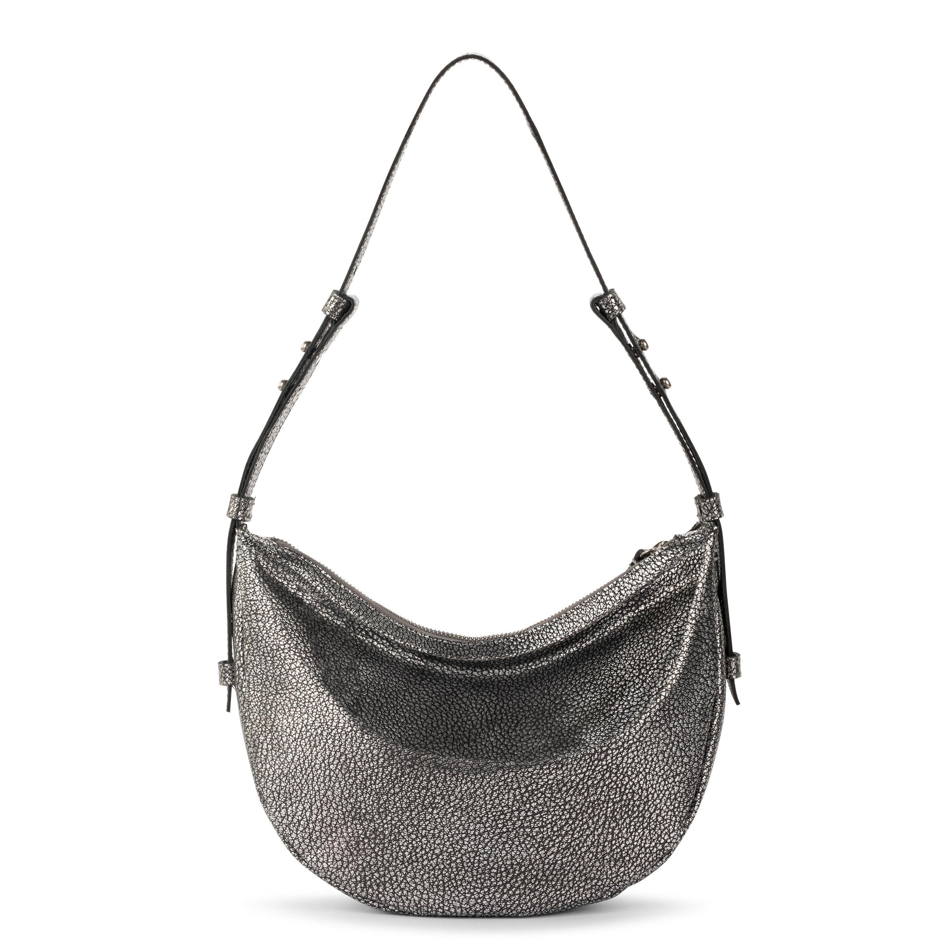 The Sak Tess Sling Bag Leather - |Dark Silver|