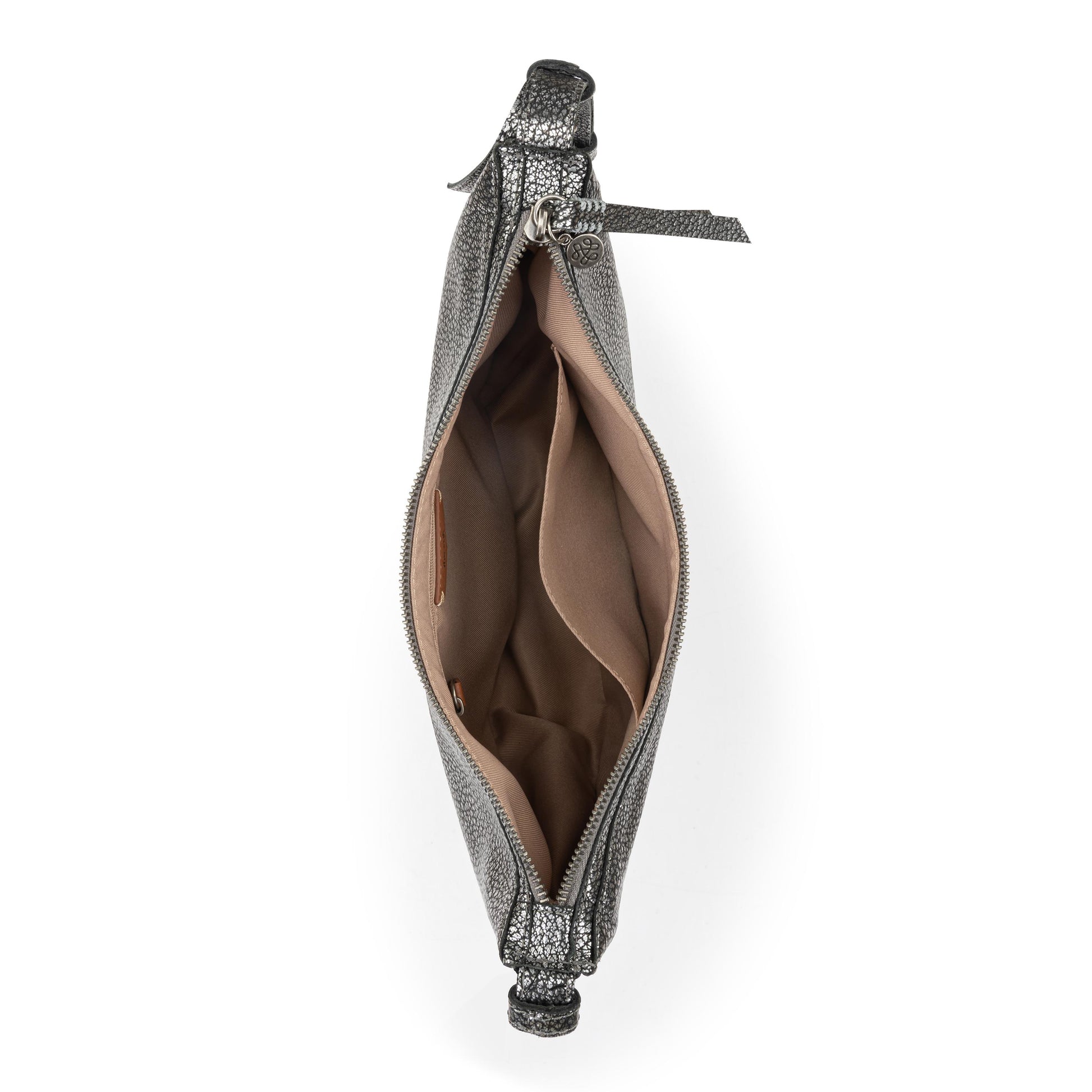 The Sak Tess Sling Bag Leather - |Dark Silver|