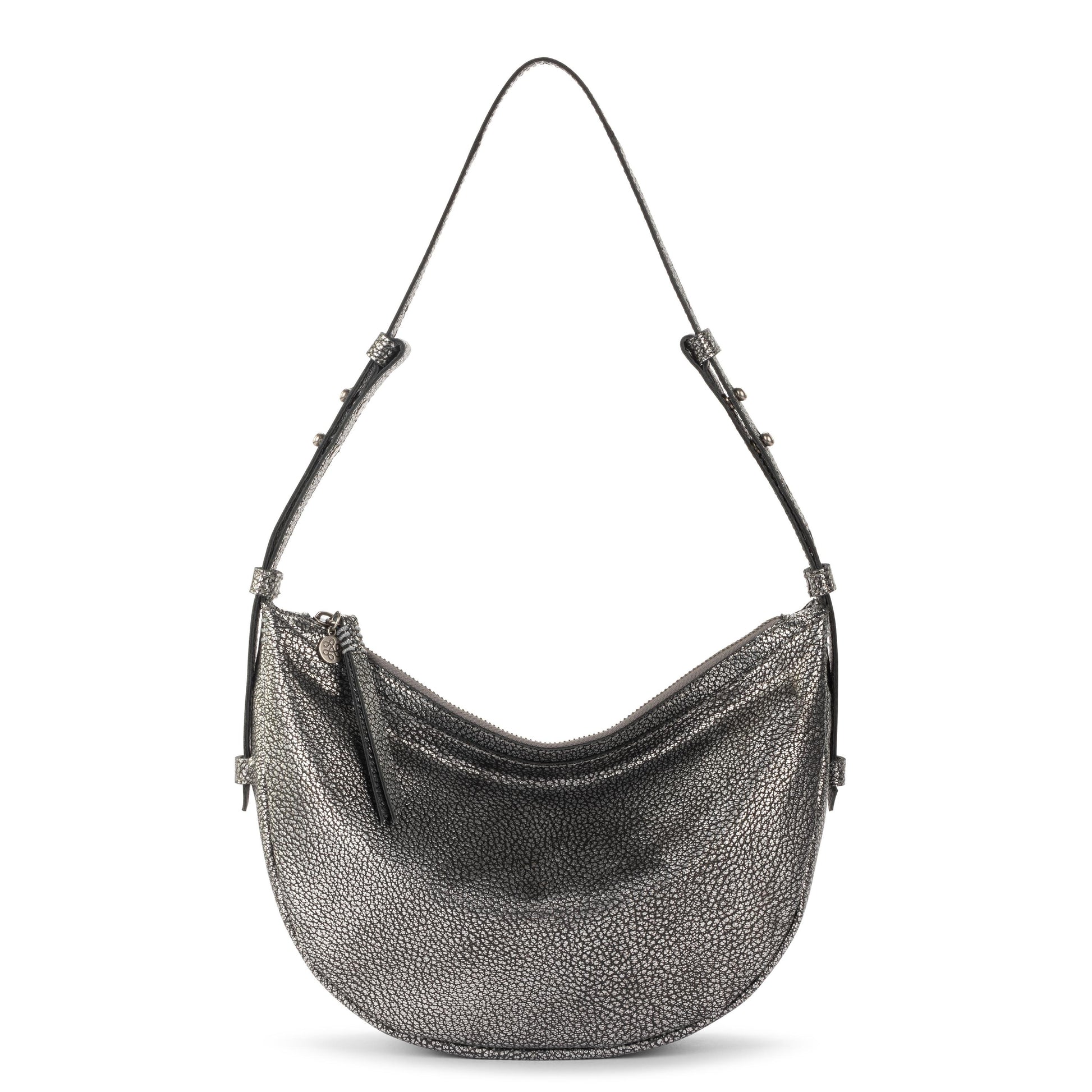 The Sak Tess Sling Bag Leather - |Dark Silver|