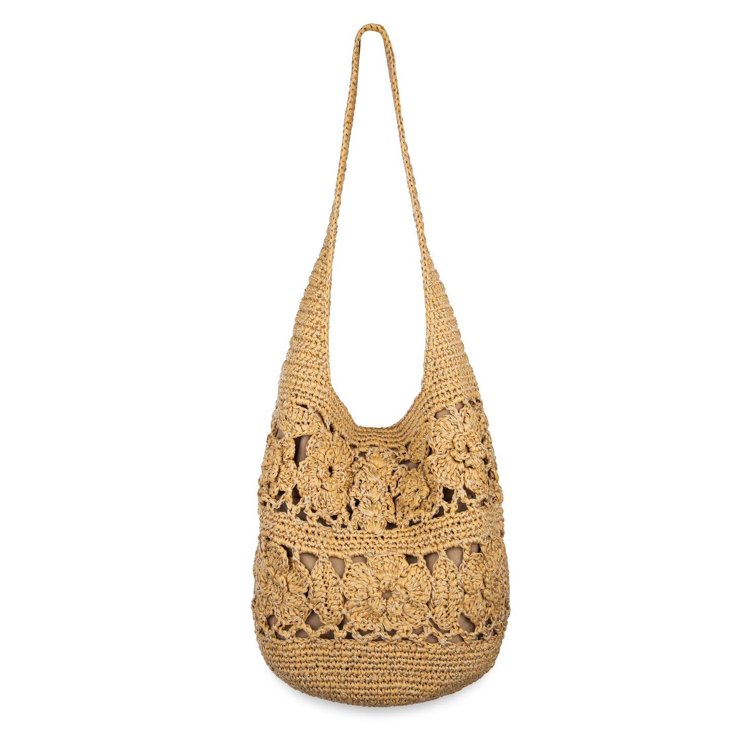 The Sak 120 Hobo Crochet - |Natural Tonal Flower|