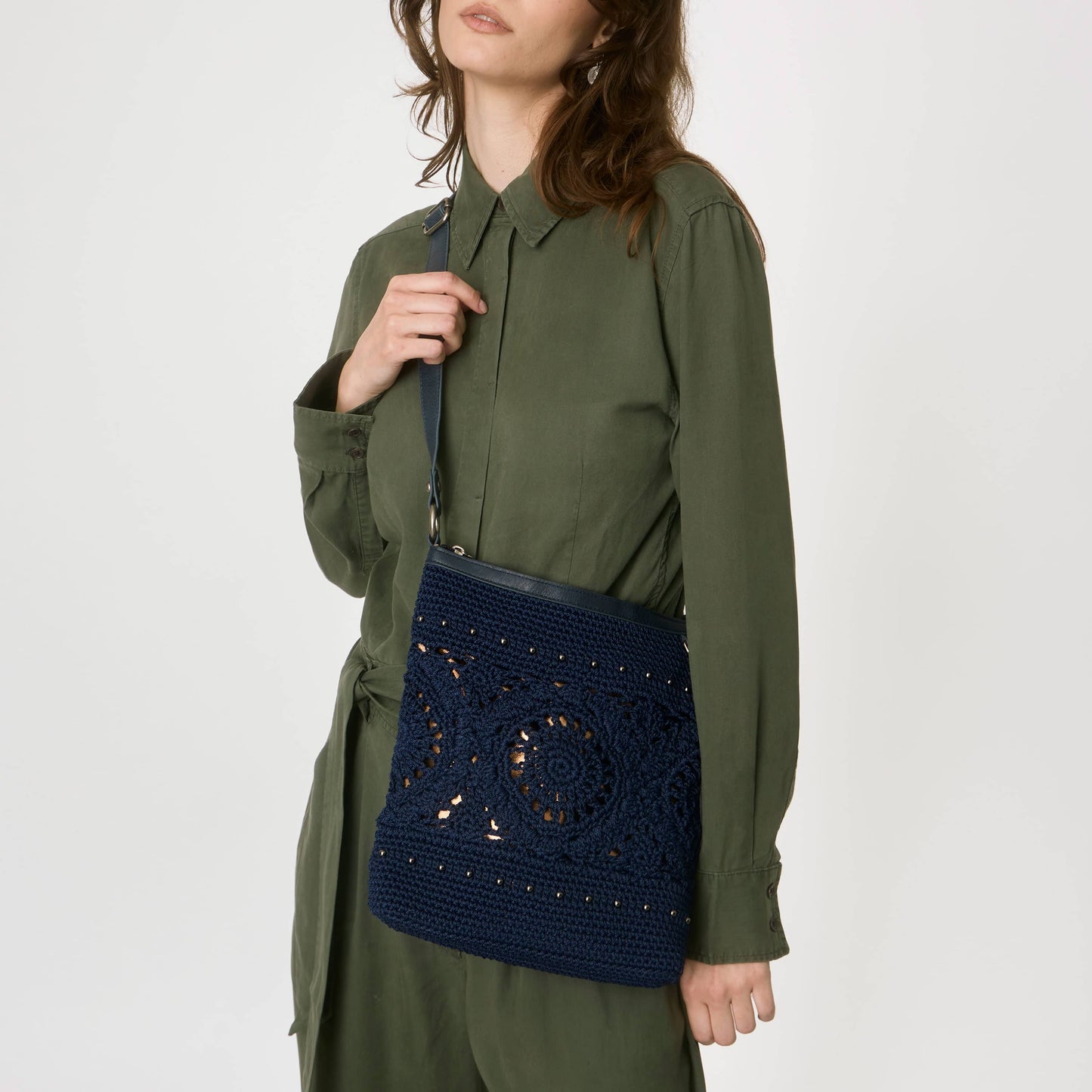 The Sak Lucia Crossbody Crochet - Denim Medallion
