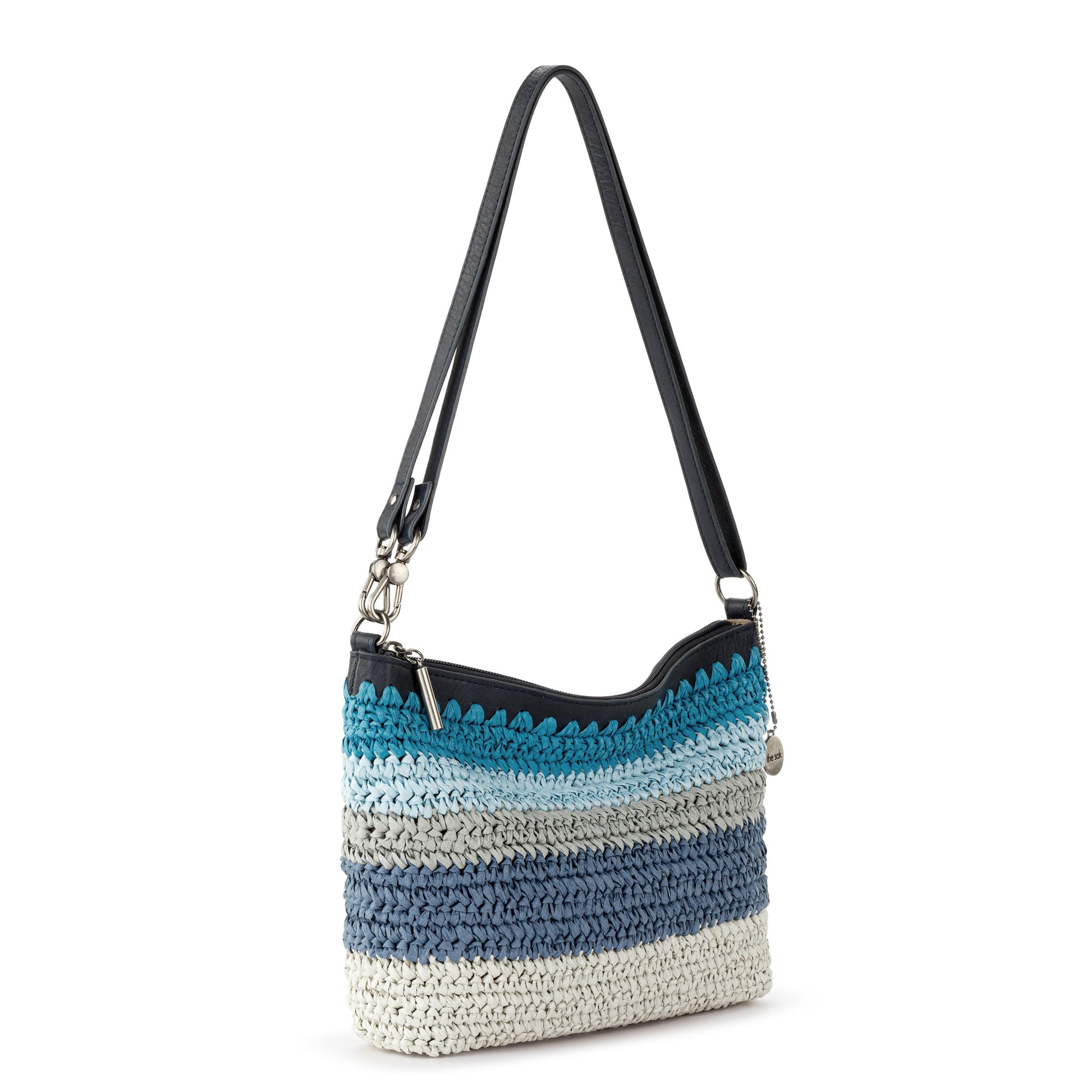 The Sak Lumi Crossbody Straw - Ocean Stripe