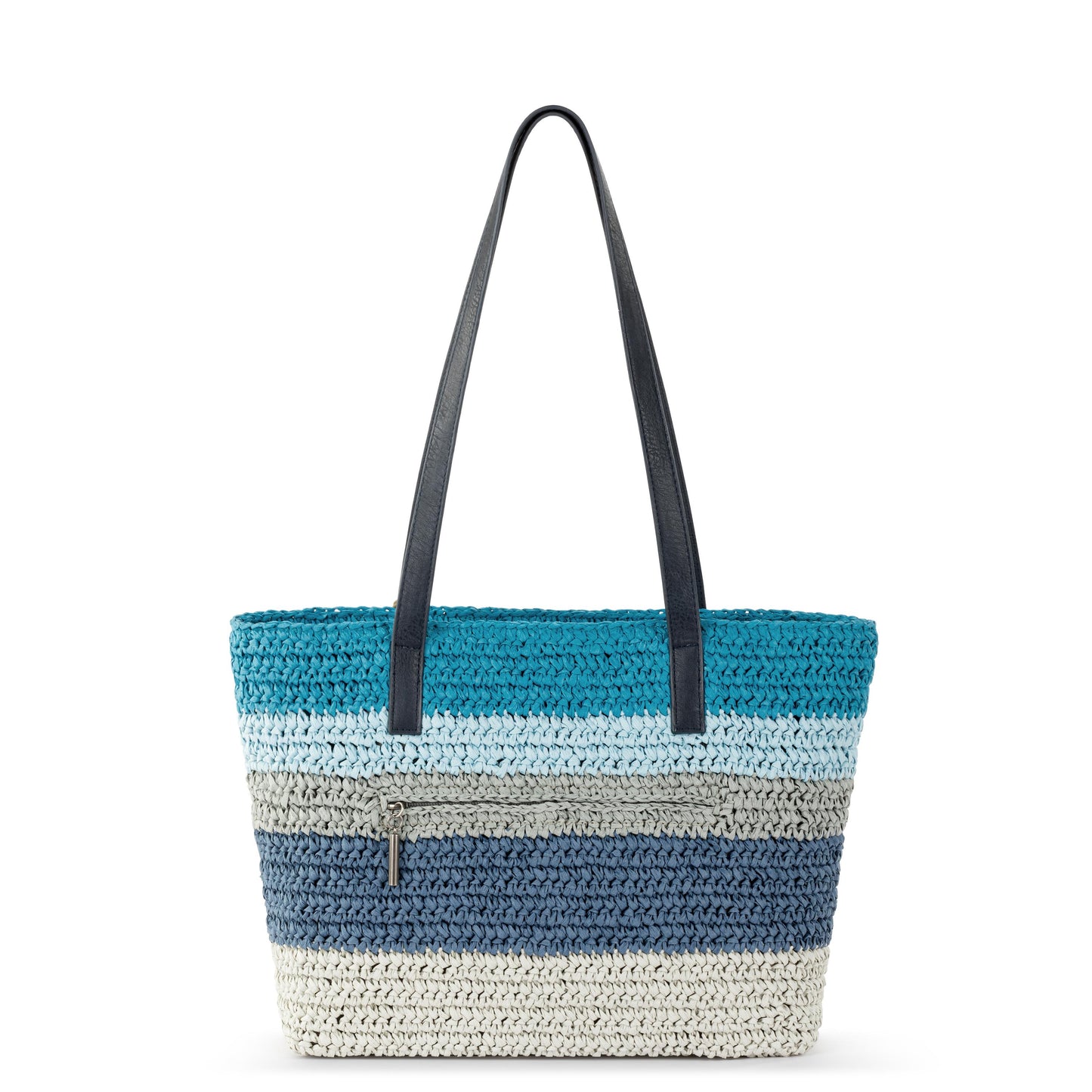 The Sak Melrose Shoulder Tote Straw - Ocean Stripe