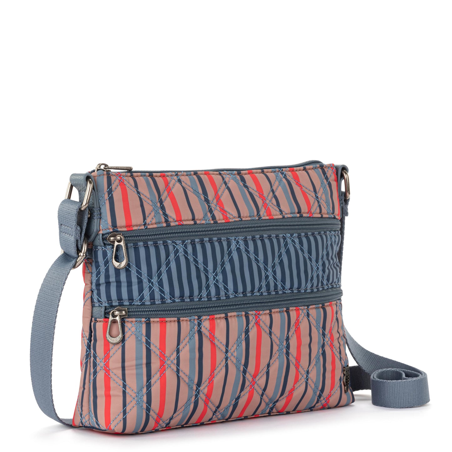 Sakroots Basic Crossbody EcoTwill - Vintage Multi Stripe Diamond Quilted