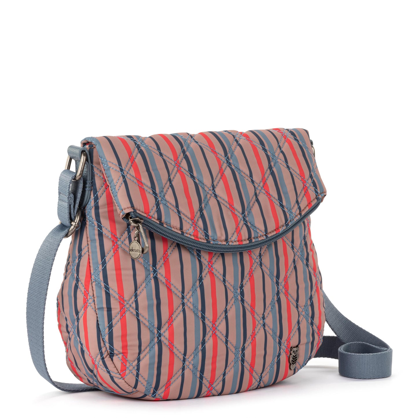 Sakroots Foldover Crossbody EcoTwill - Vintage Multi Stripe Diamond Quilted
